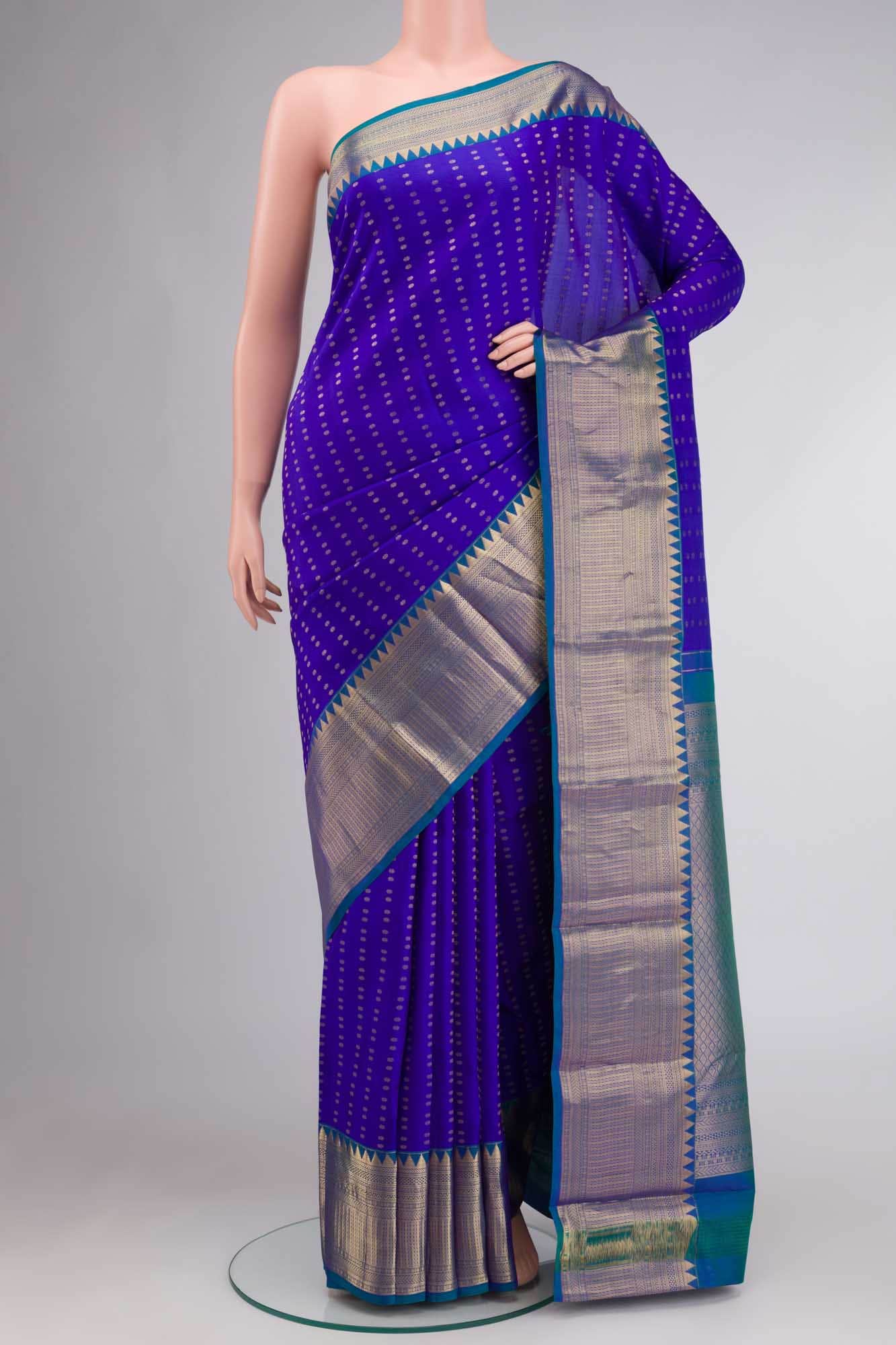 Blue Kanchipuram Silk Saree