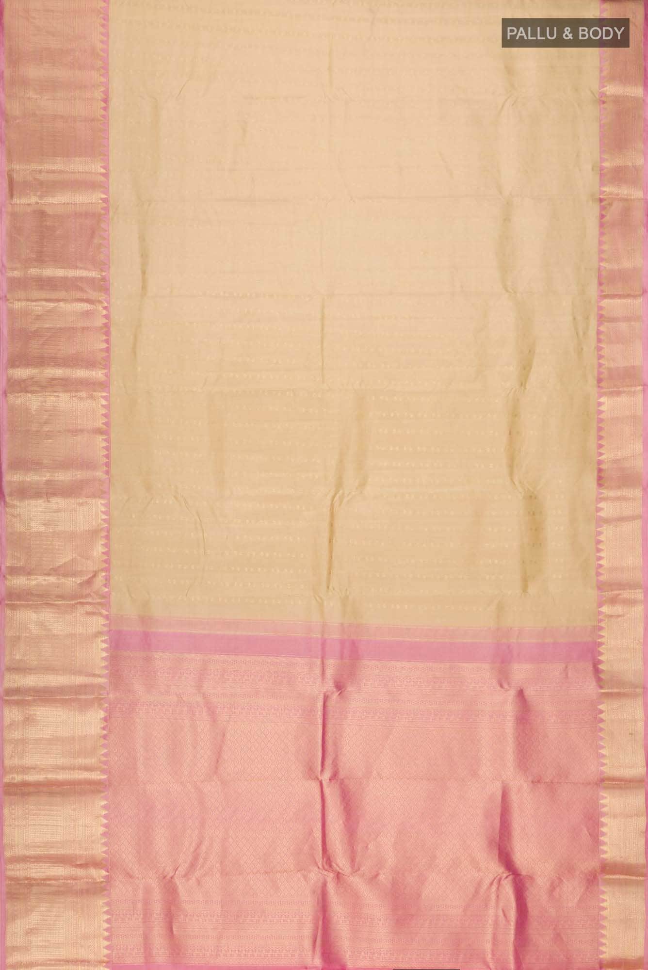 Beige Kanchipuram Silk Saree