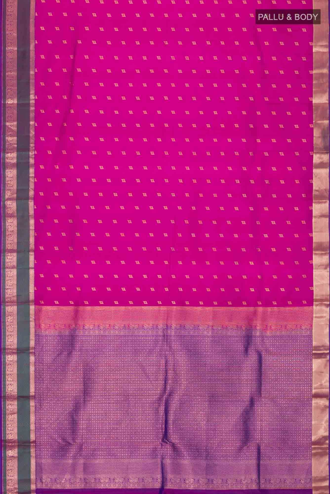 Dark Pink Kanchipuram Silk Saree