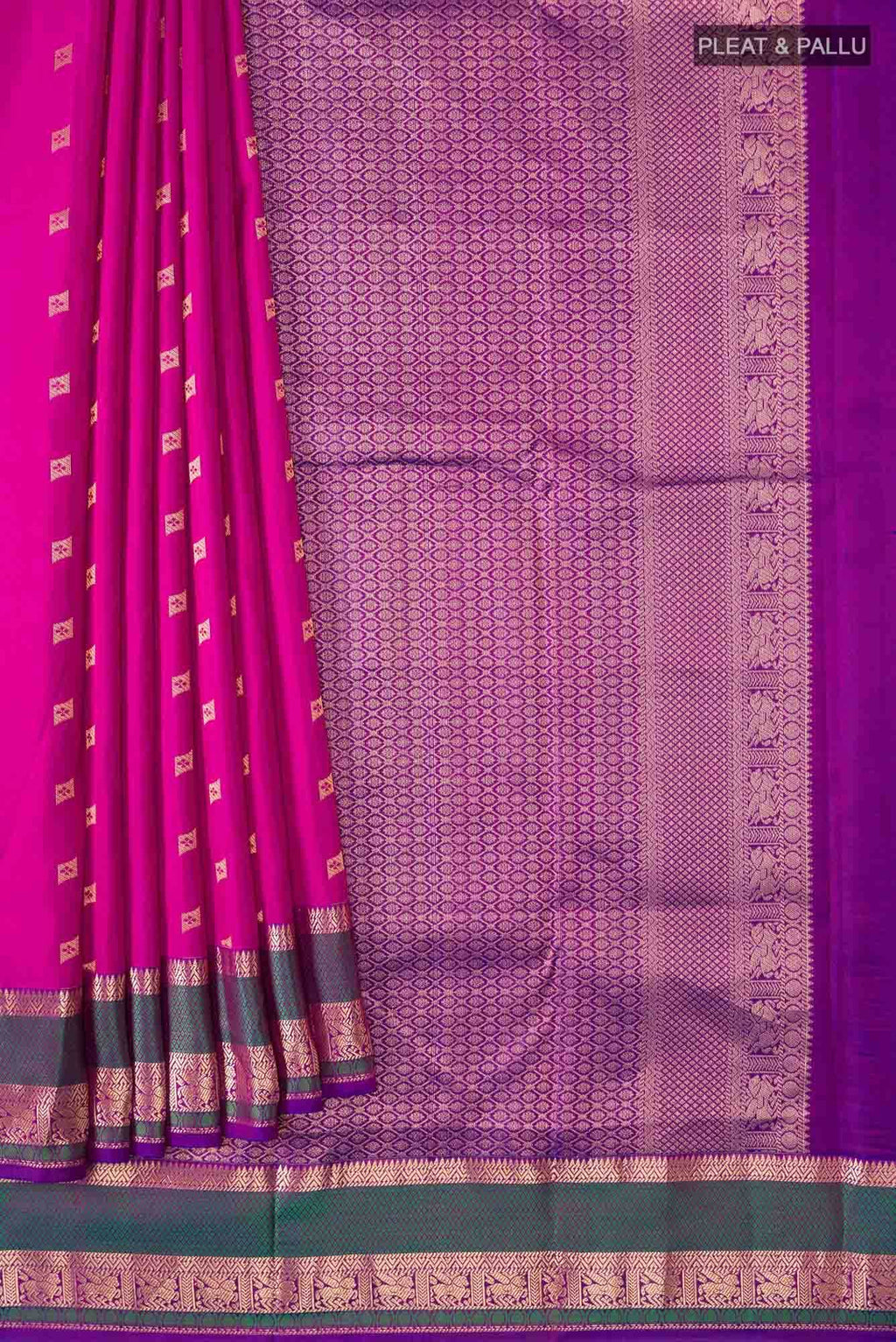 Dark Pink Kanchipuram Silk Saree