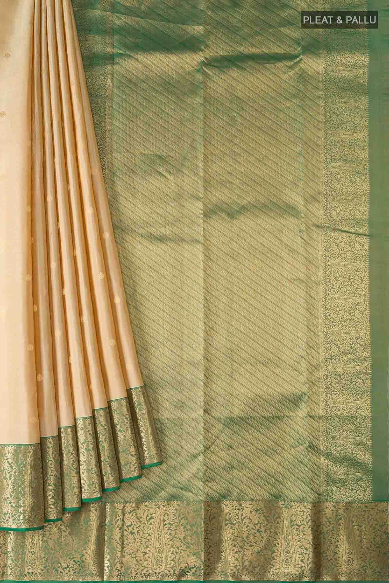 Beige Kanchipuram Silk Saree