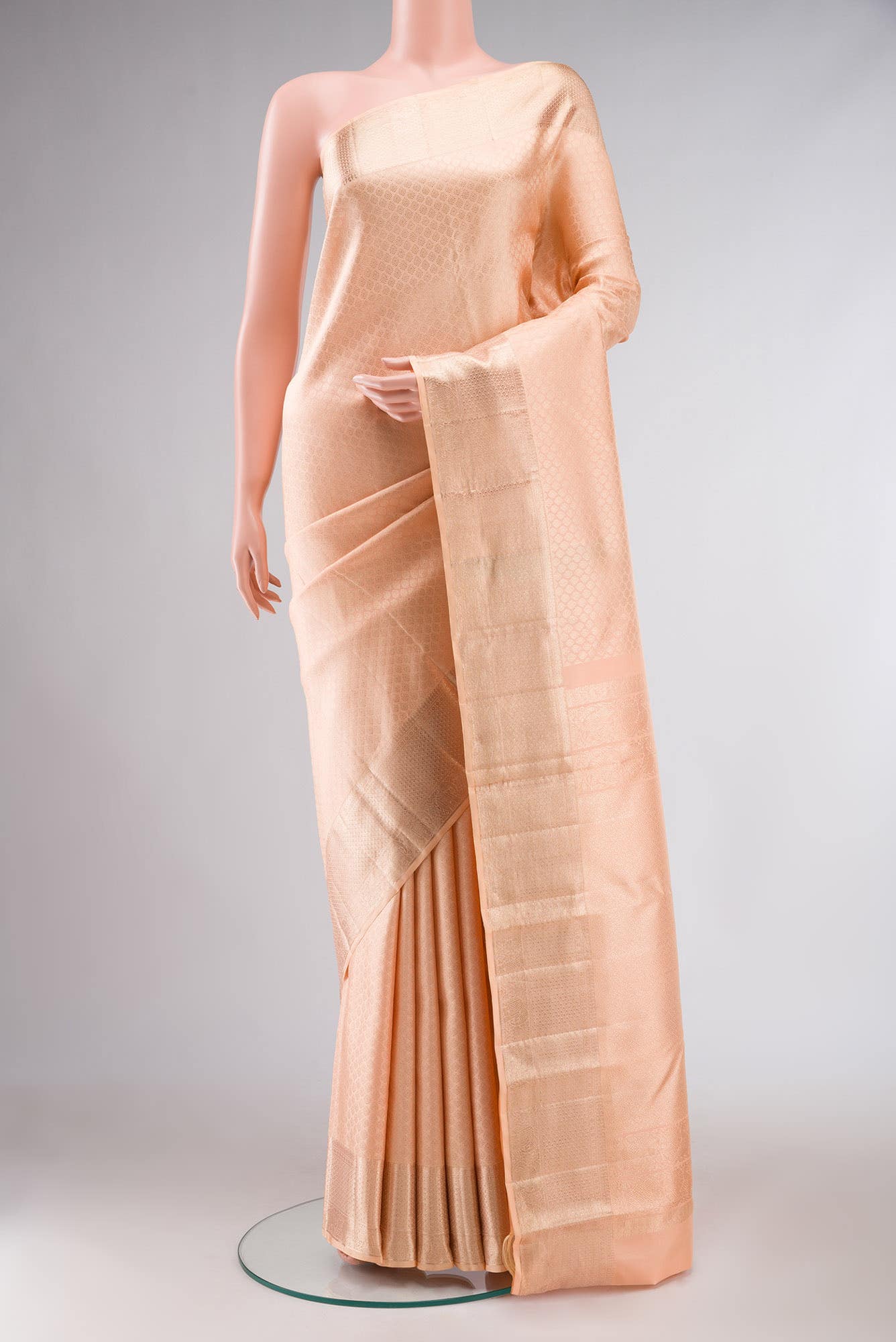 Peach Kanchipuram Silk Saree