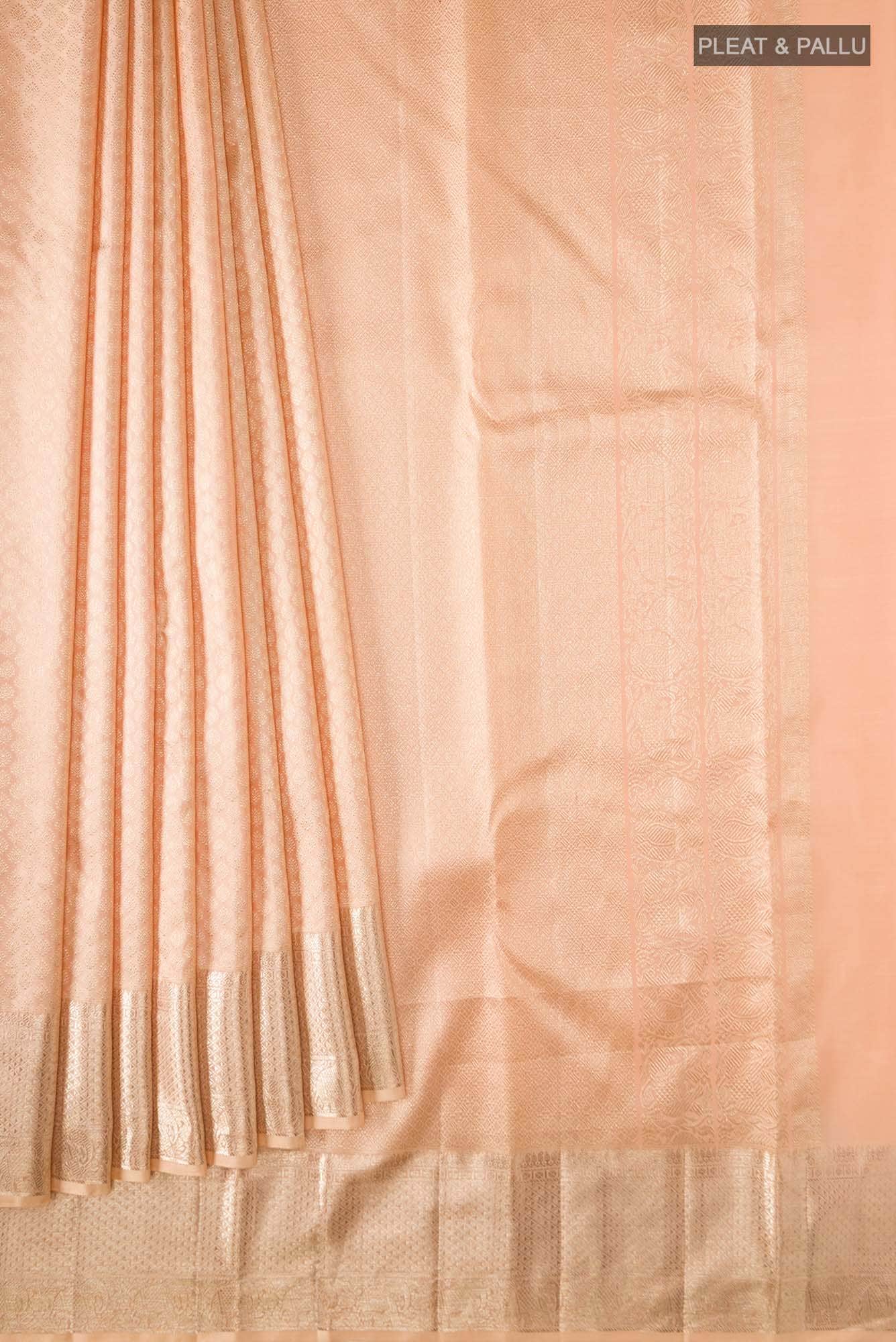 Peach Kanchipuram Silk Saree