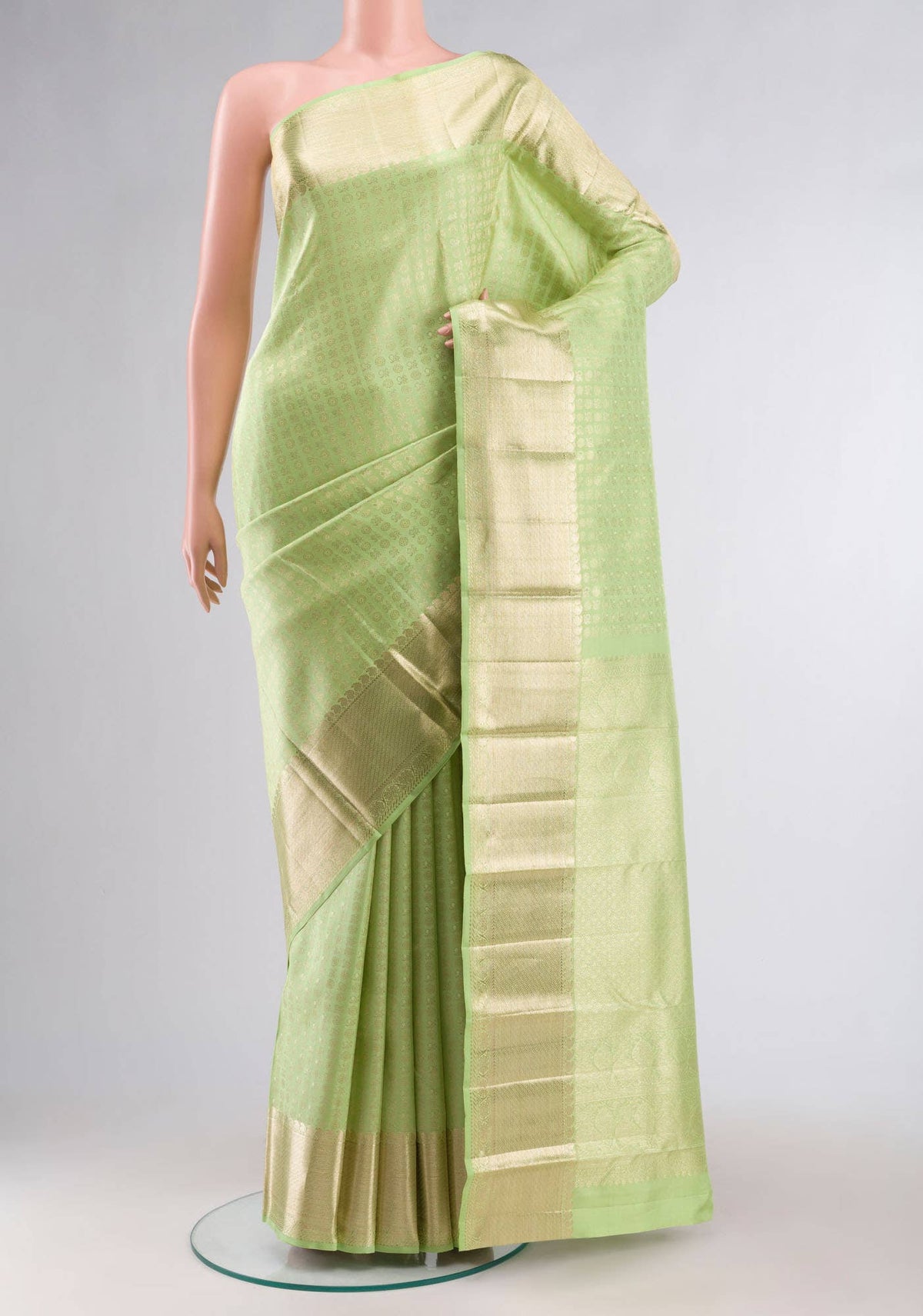 Pista Green Kanjivaram Silk Saree