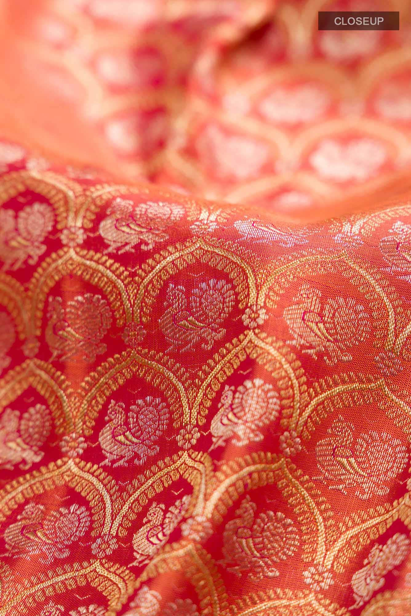 Pure Silk Pure Zari Pink Kanchipuram Saree