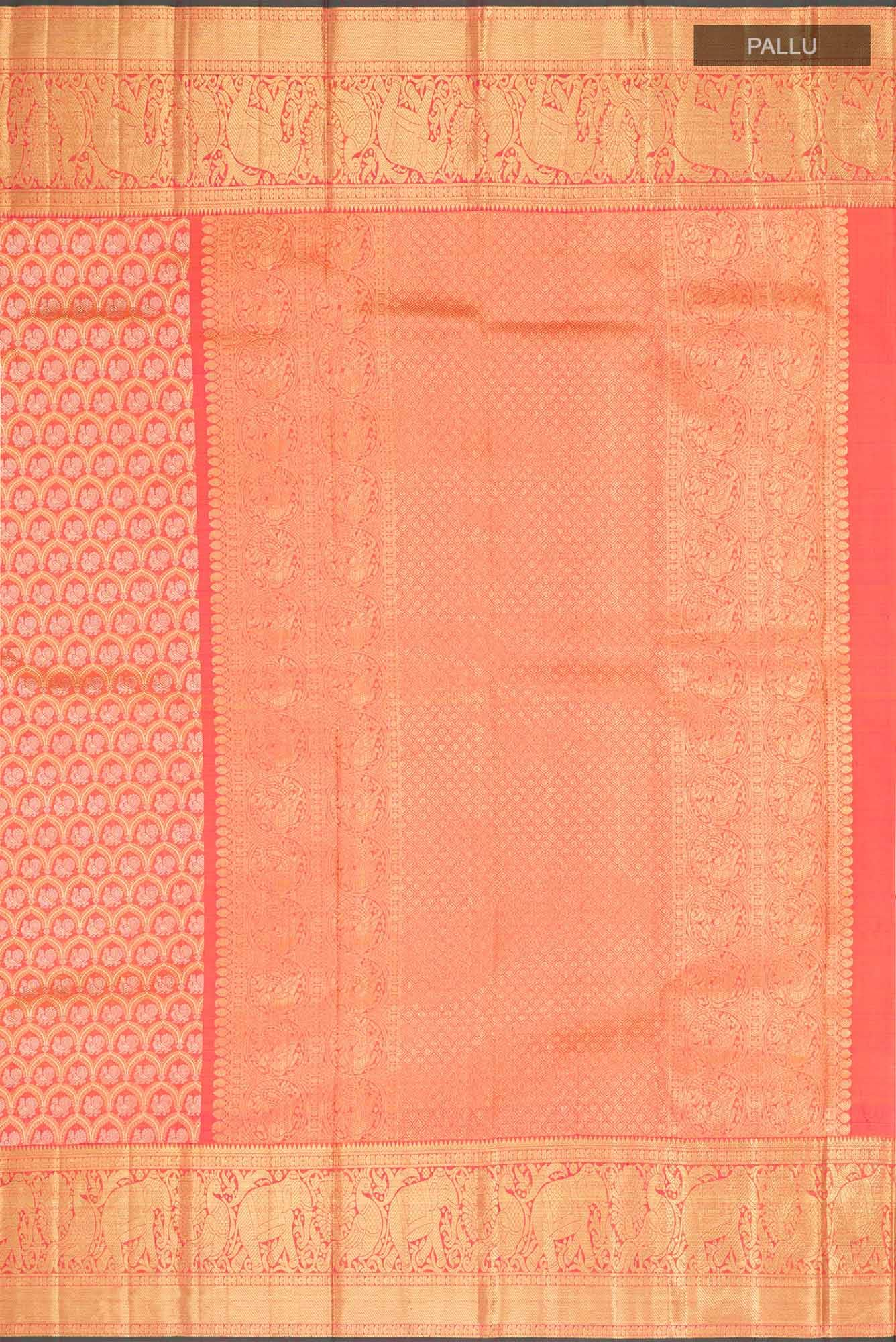 Pure Silk Pure Zari Pink Kanchipuram Saree