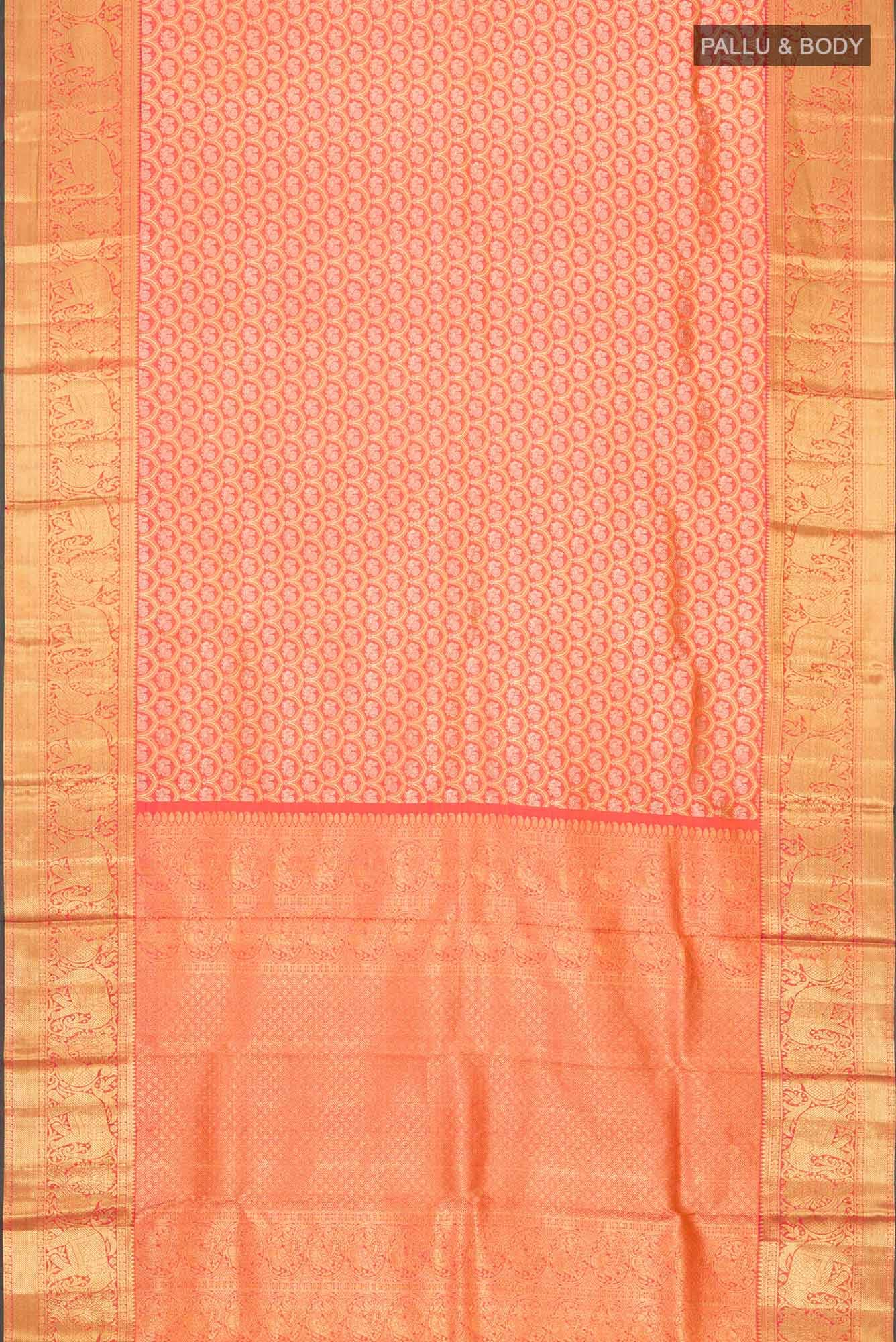 Pure Silk Pure Zari Pink Kanchipuram Saree