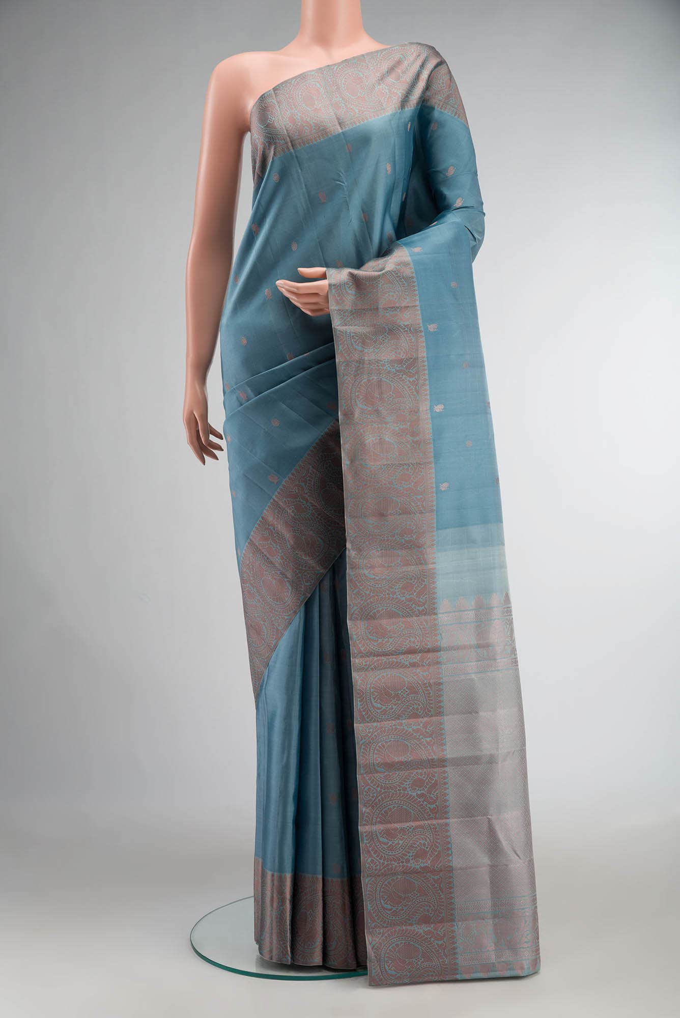 Blue Kanchipuram Silk Saree