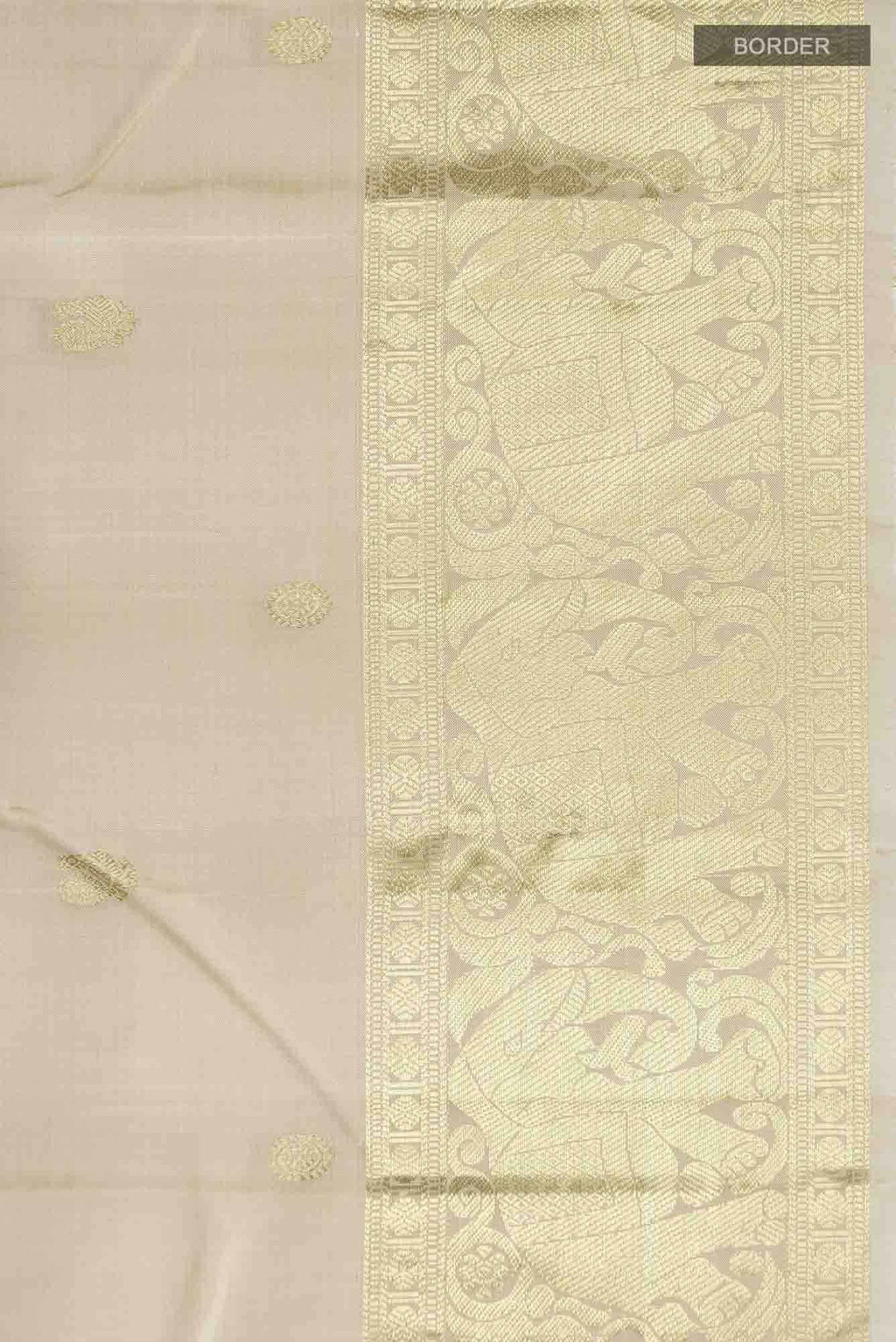 Beige Kanchipuram Silk Saree