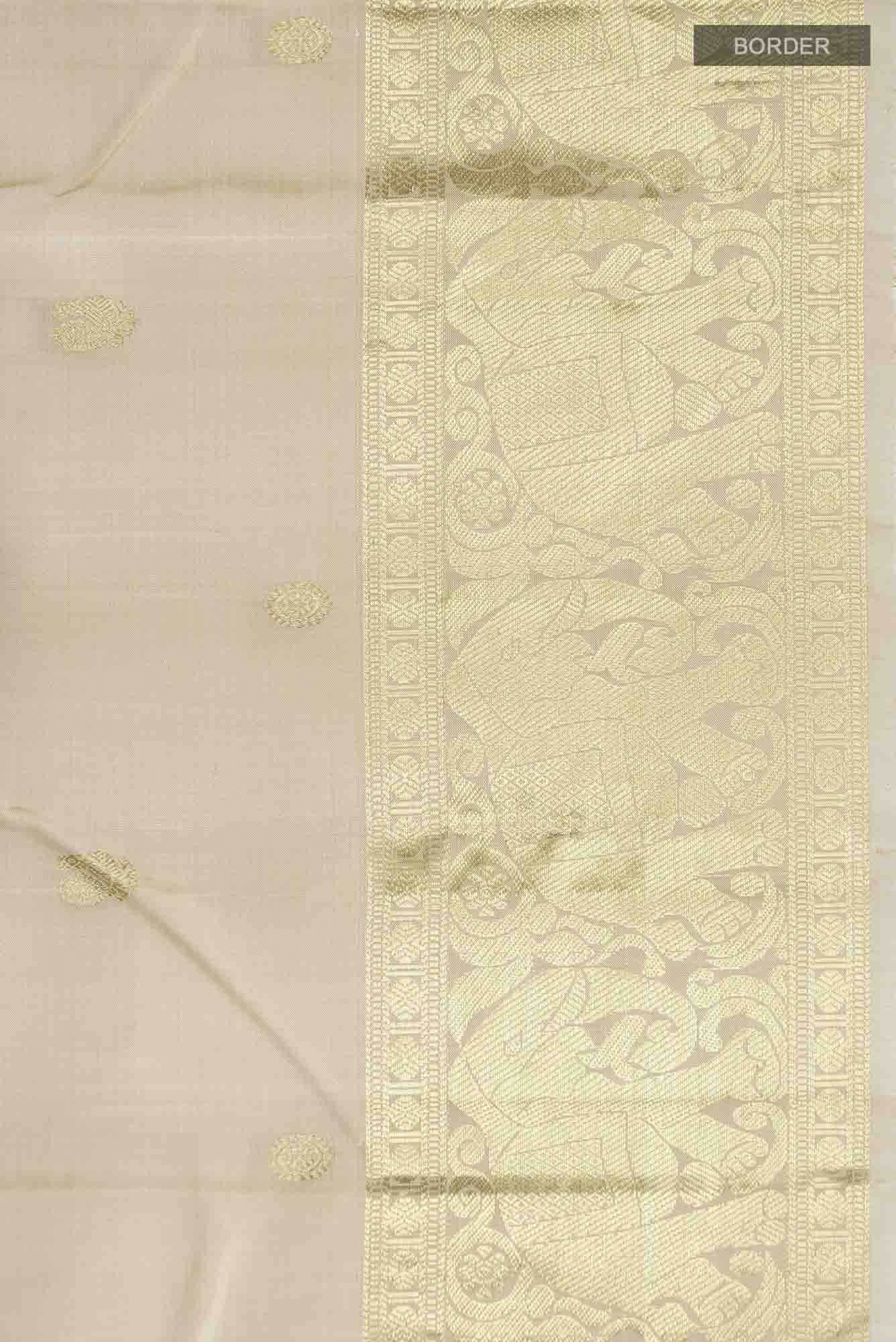 Beige Kanchipuram Silk Saree