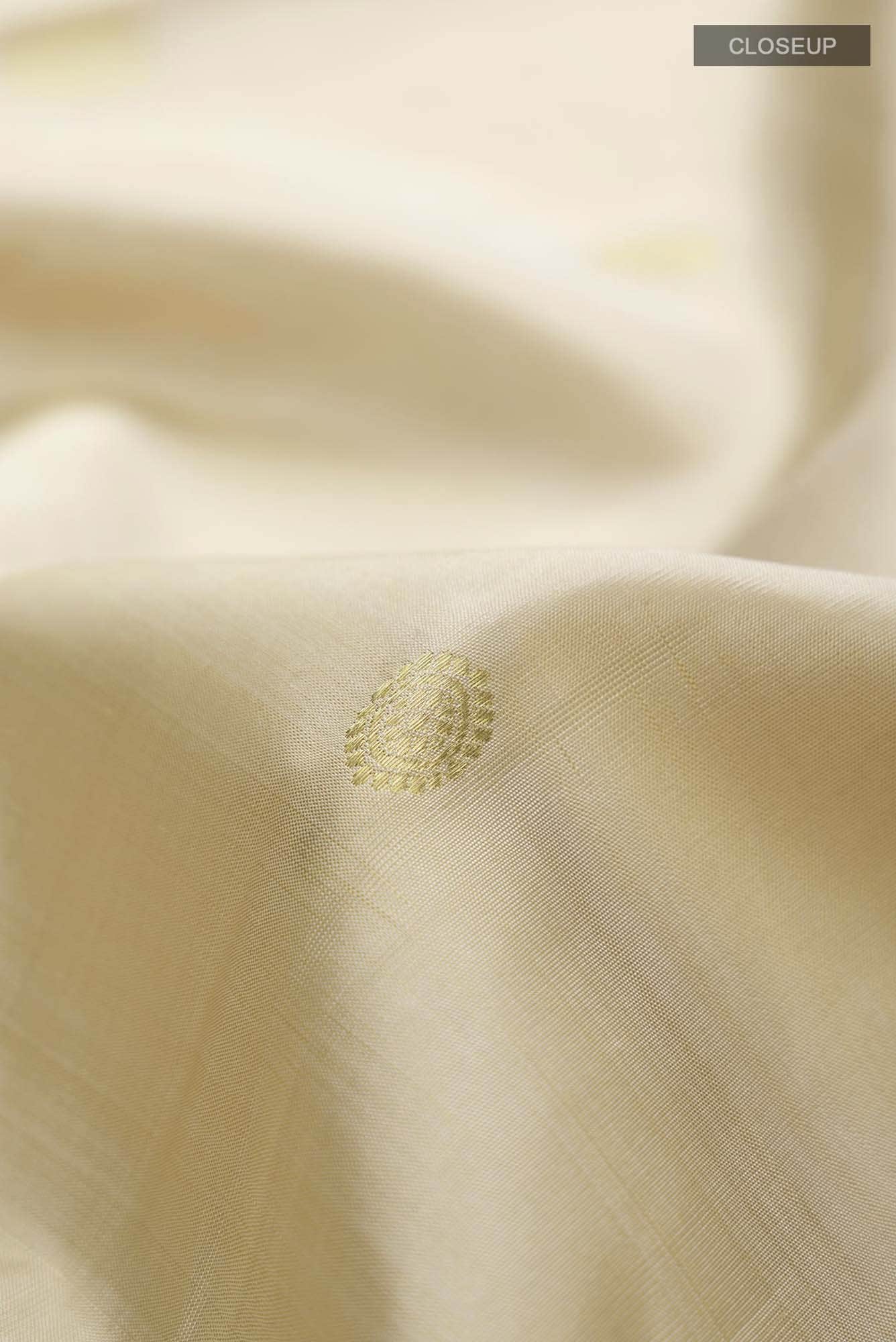 Beige Kanchipuram Silk Saree