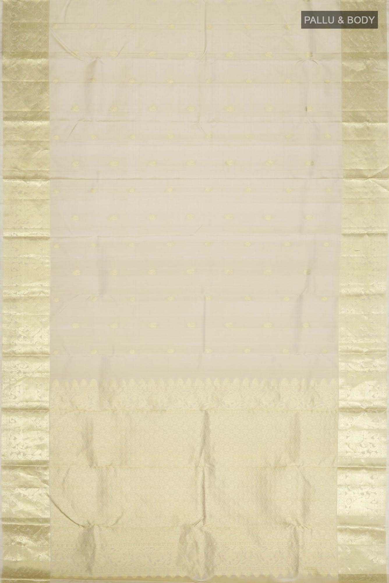 Beige Kanchipuram Silk Saree