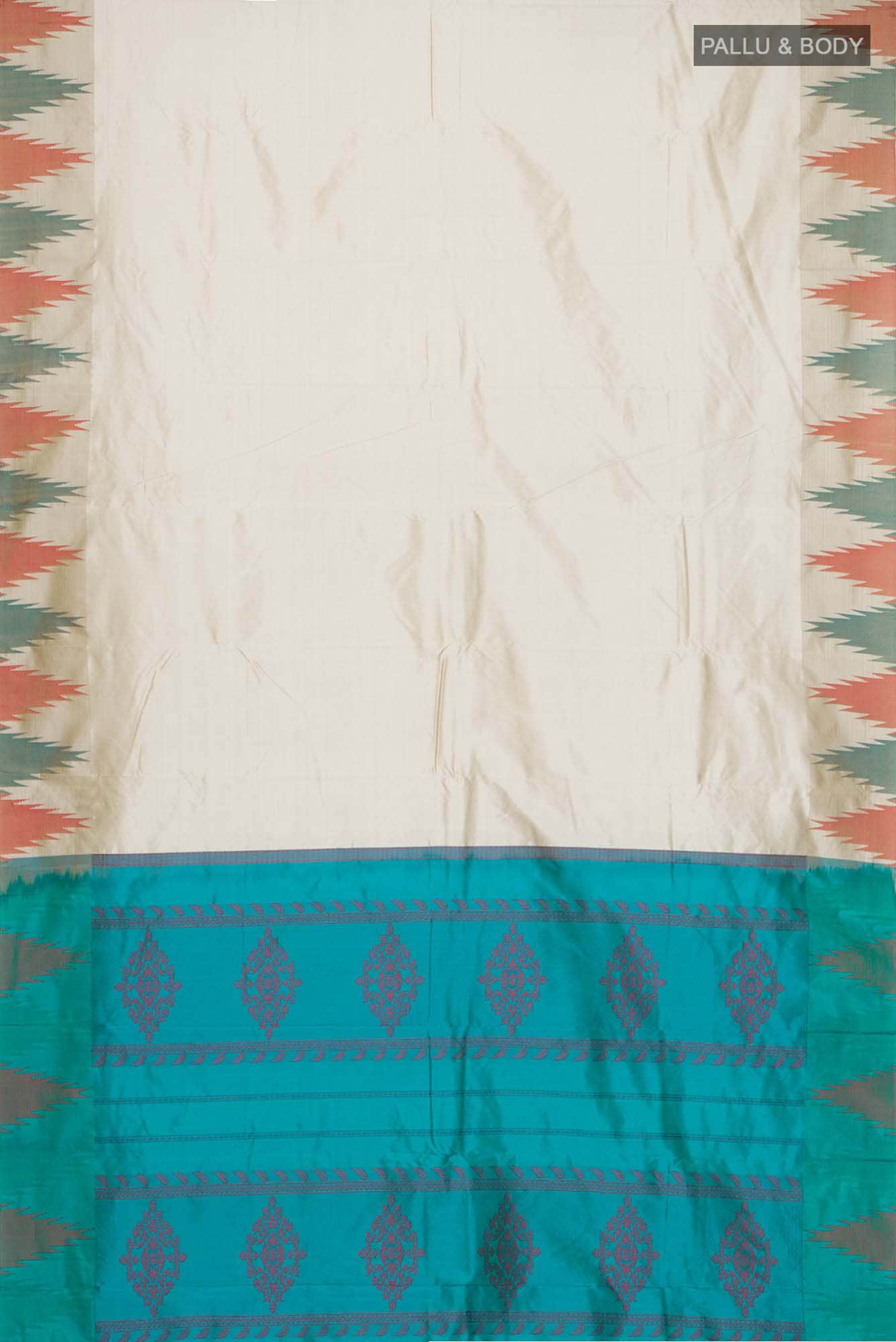 Beige Bangalore Silk Saree