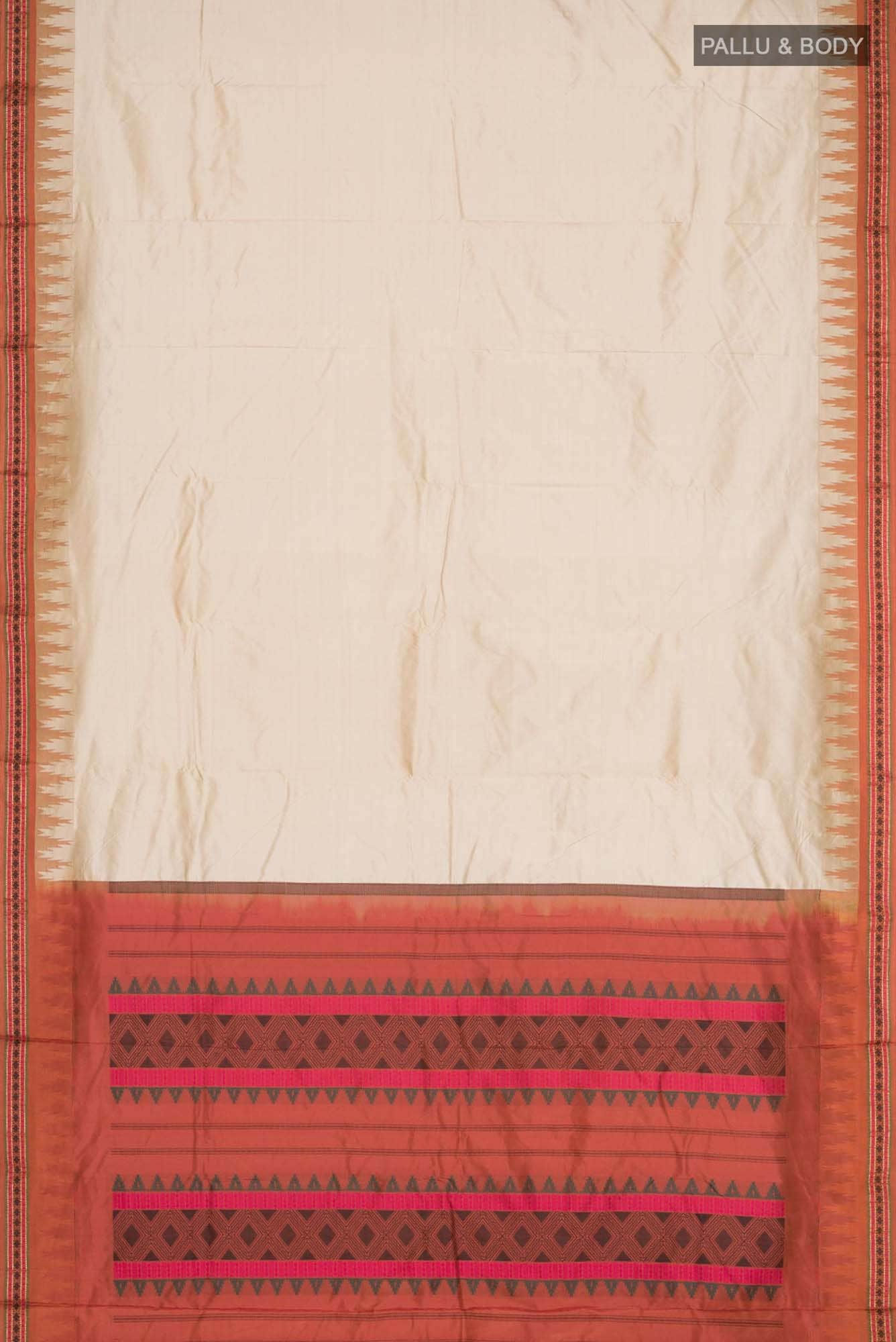 Beige Bangalore Silk Saree
