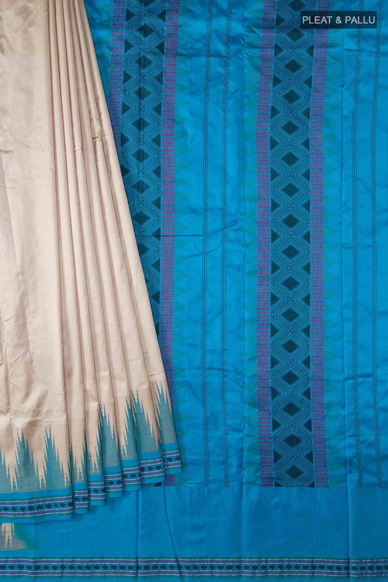 Beige Bangalore Silk Saree