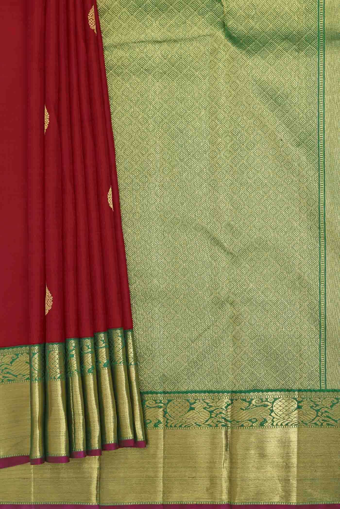 Pure Silk Pure Zari Red Kanchipuram Saree
