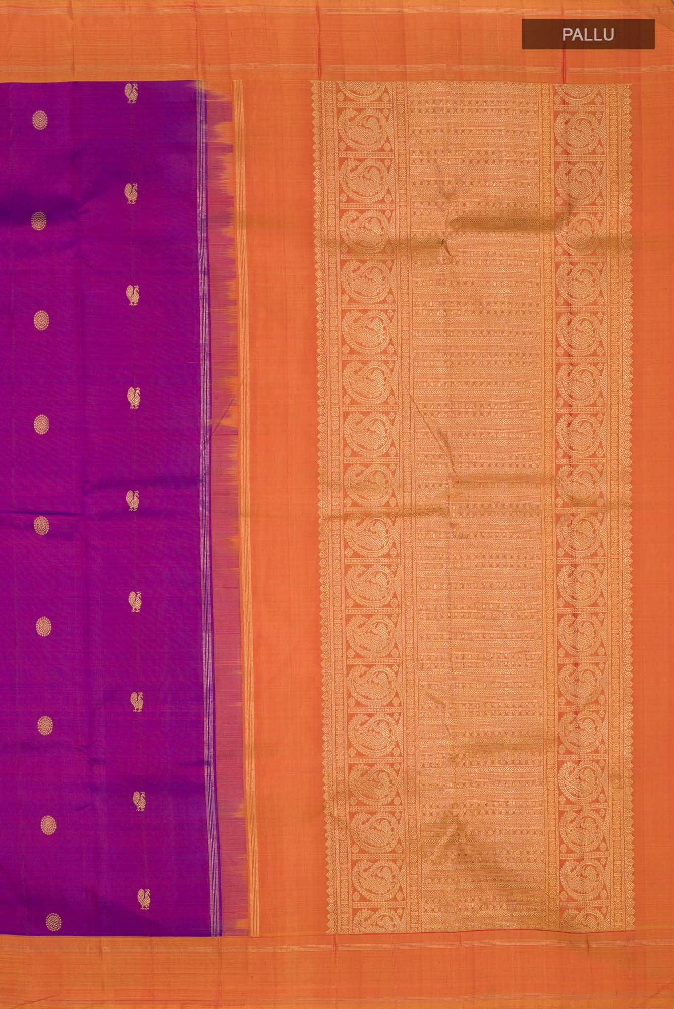 Pure Silk Pure Zari Purple Kanchipuram Saree