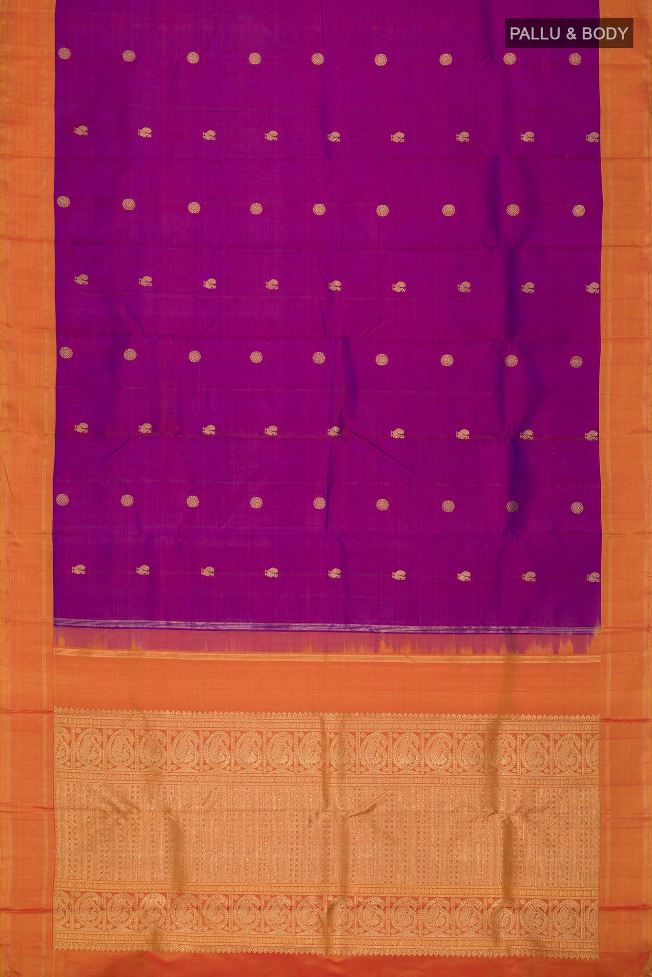 Pure Silk Pure Zari Purple Kanchipuram Saree