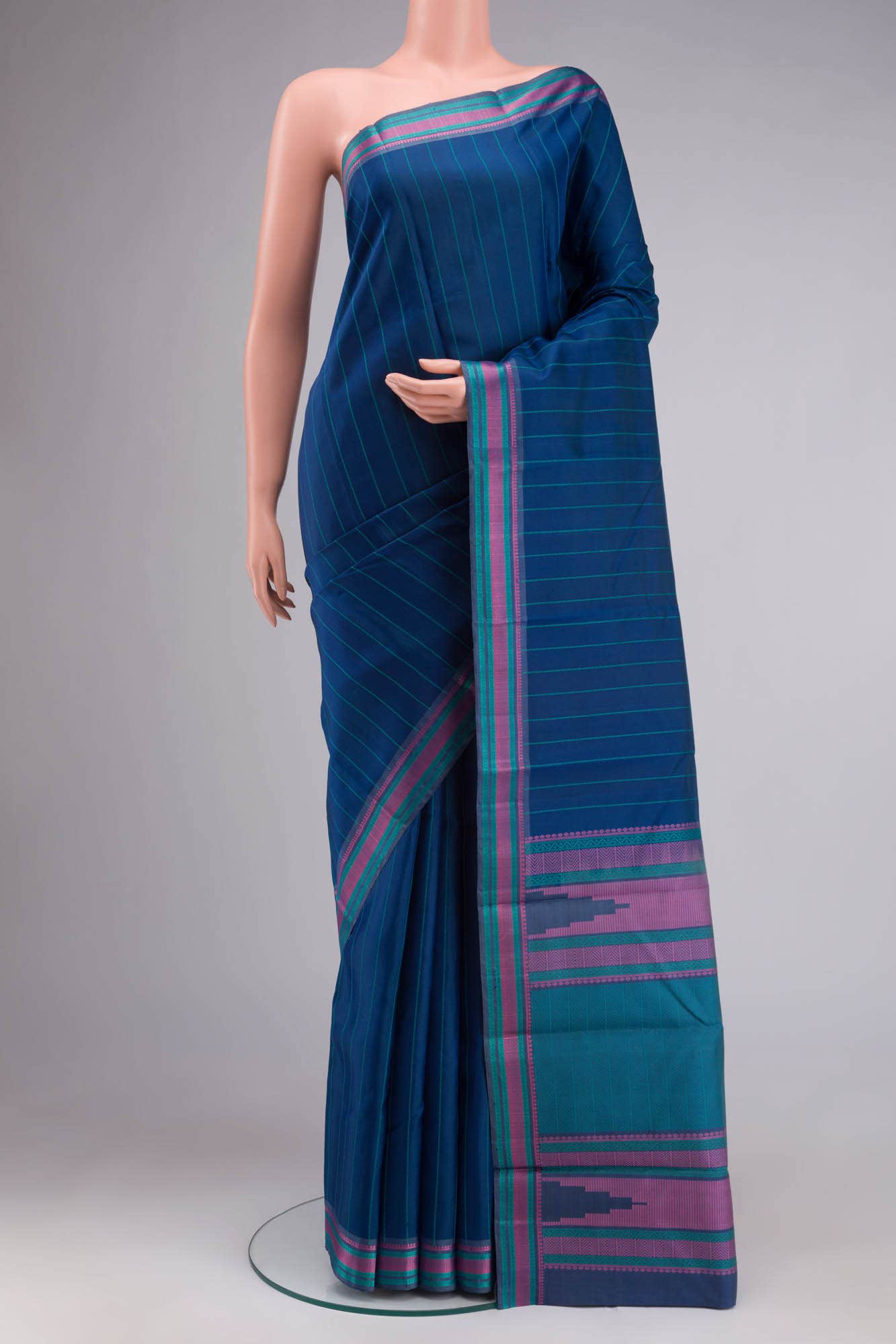 Blue Kanchipuram Silk Saree