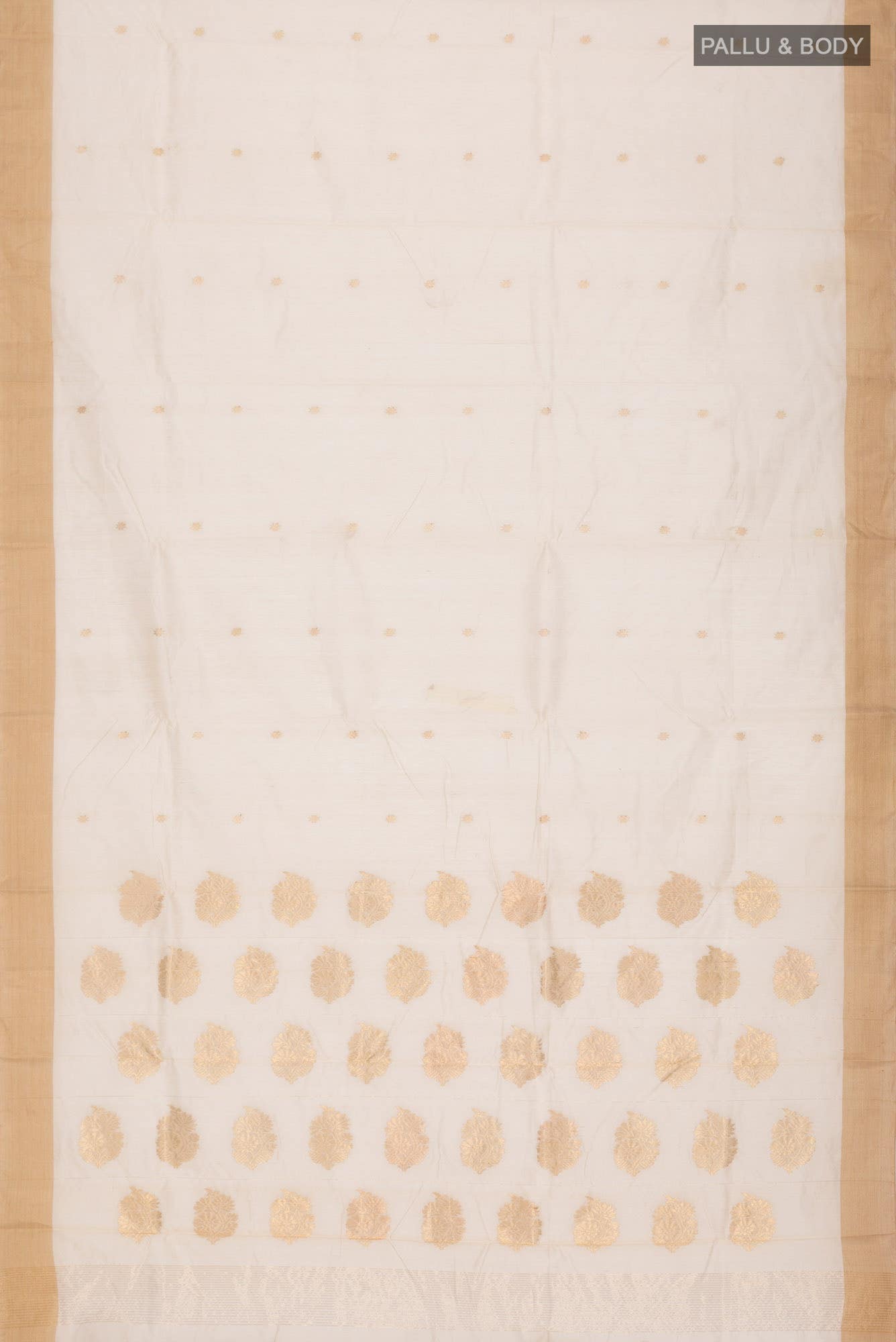 Cream Chanderi Silk Cotton Saree