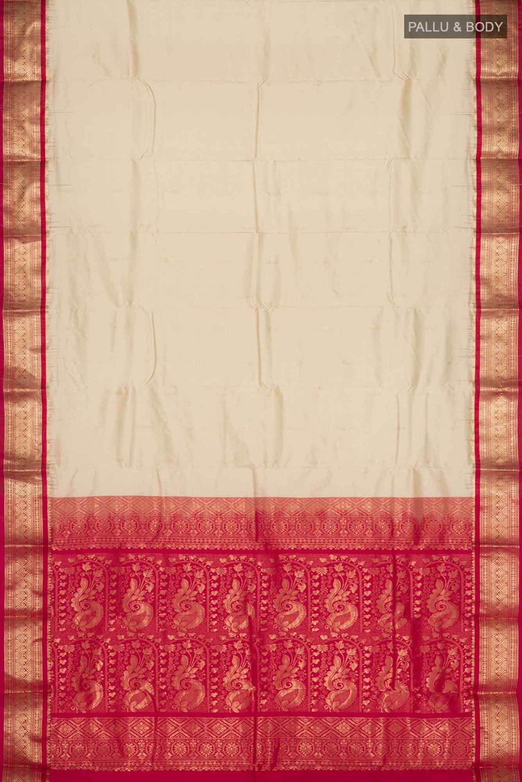 Beige Bangalore Silk Saree