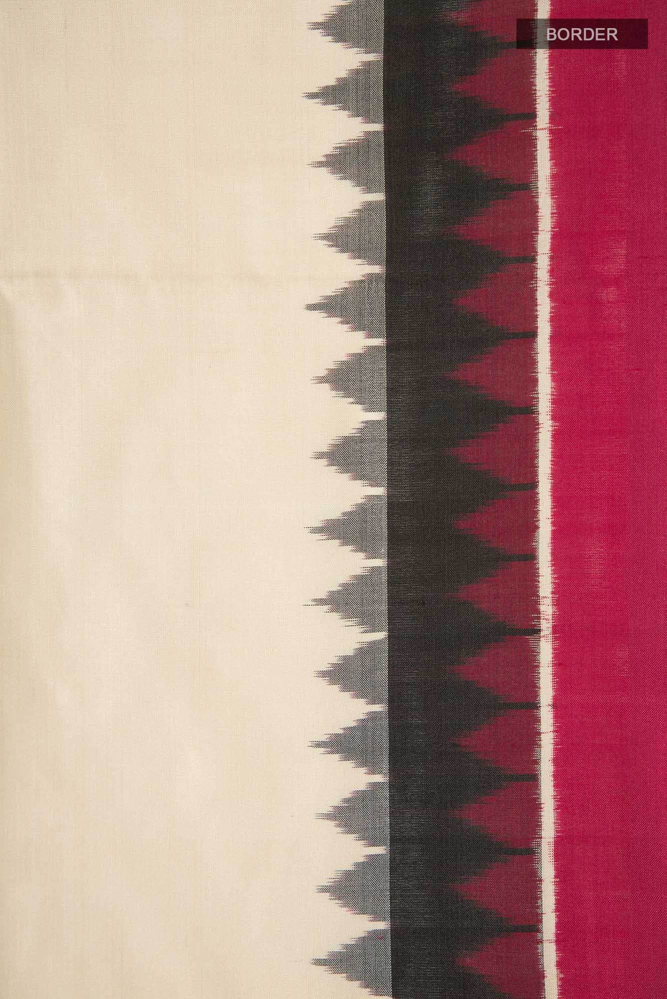 Cream Pochampally Silk Saree