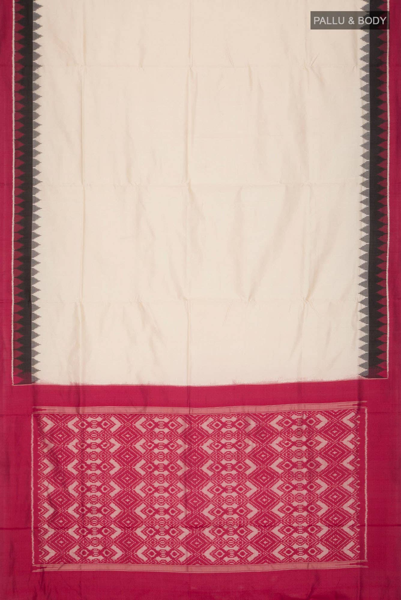 Cream Pochampally Silk Saree