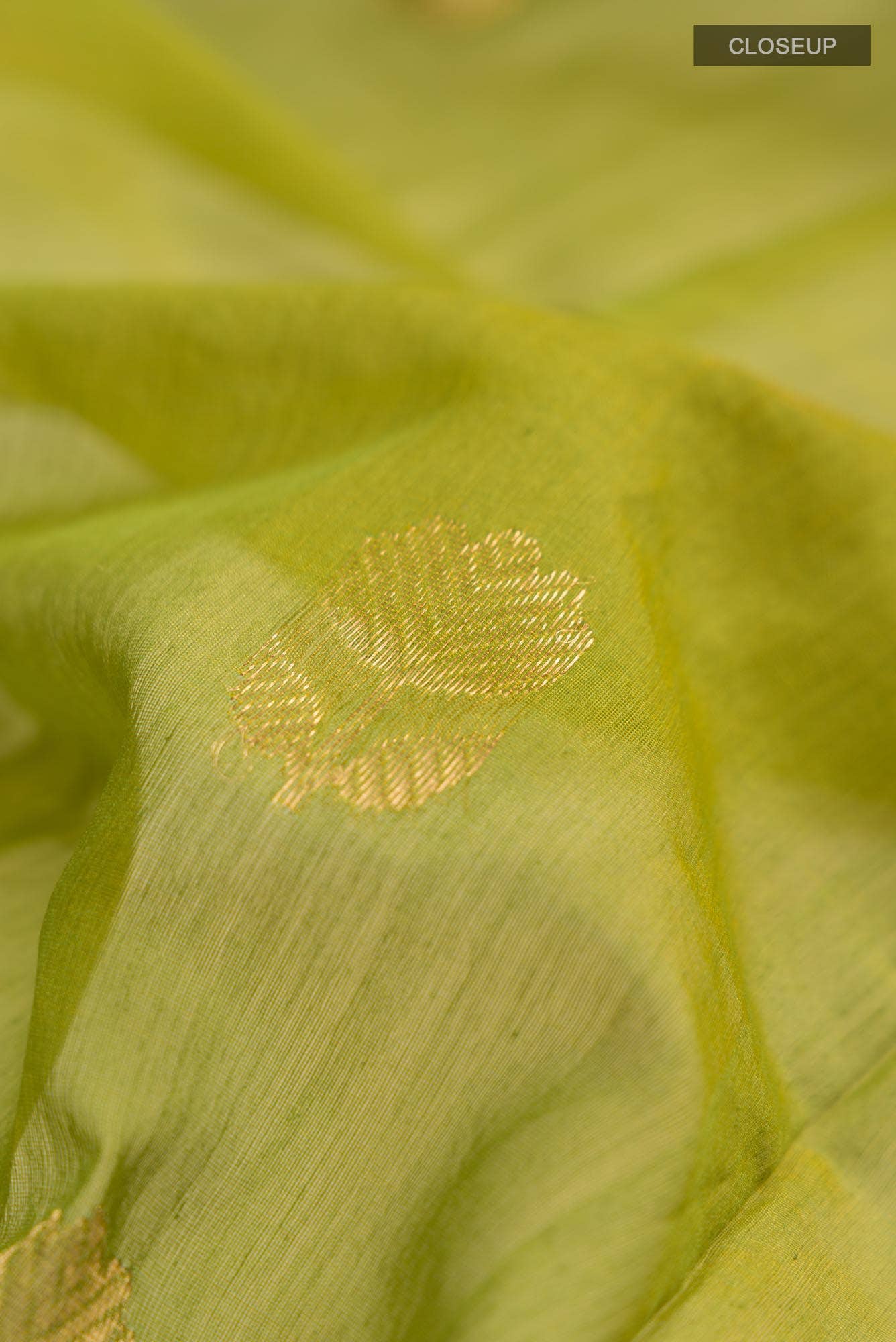 Green Chanderi Silk Cotton Saree