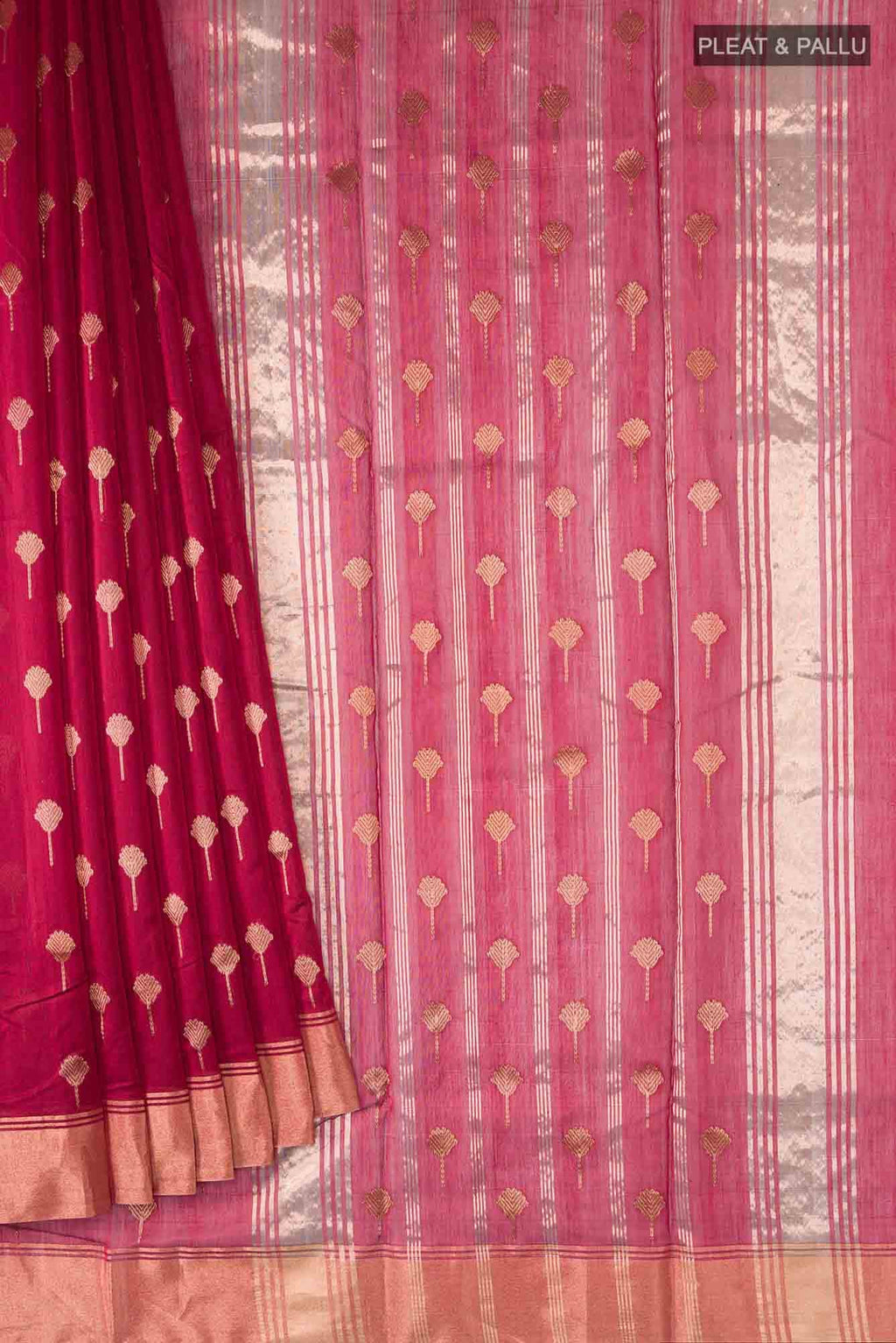 Maroon Chanderi Silk Cotton Saree