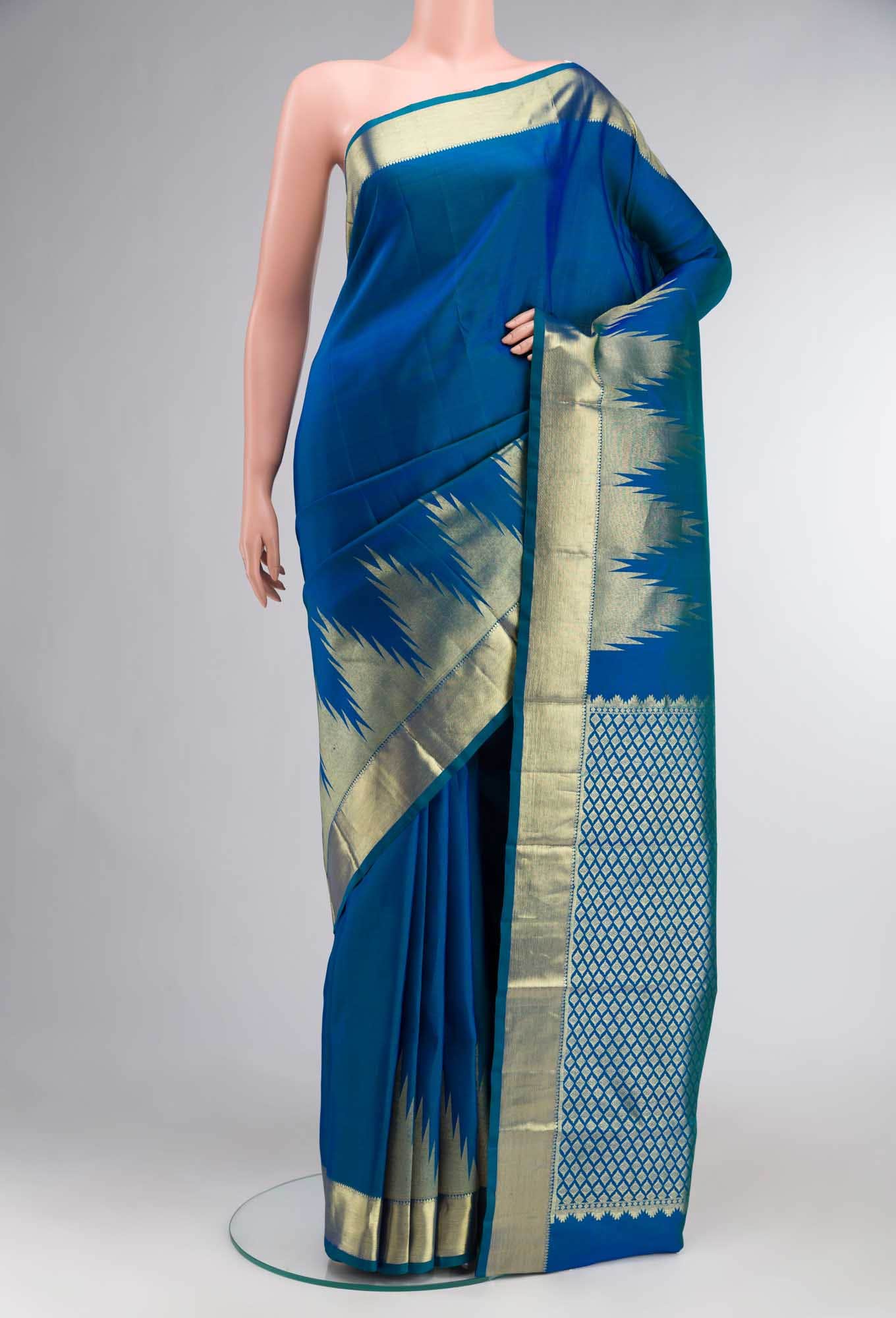 Blue Kanchipuram Silk Saree