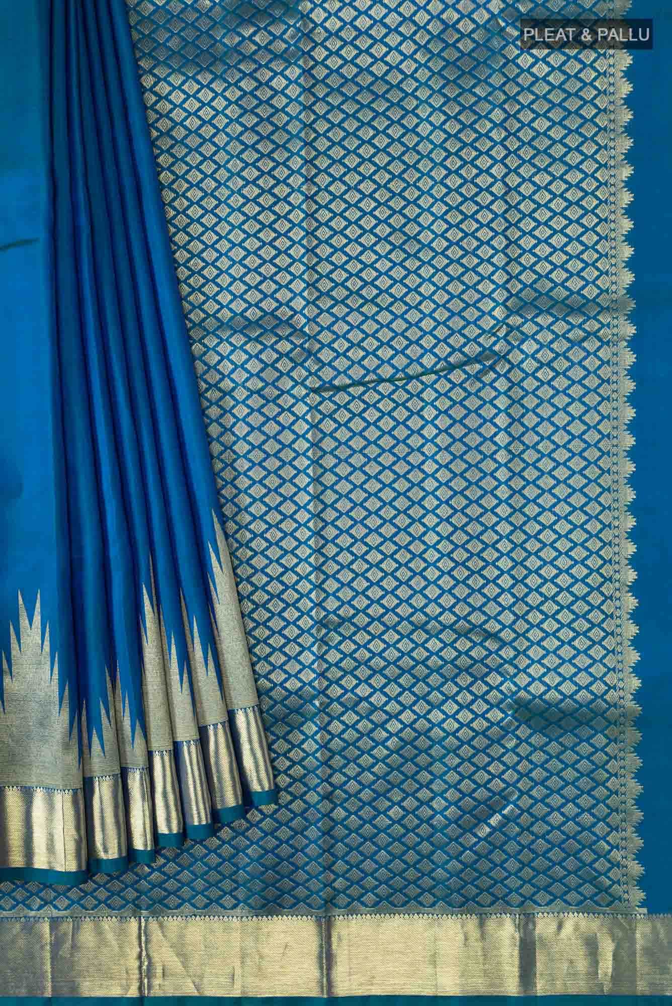 Blue Kanchipuram Silk Saree
