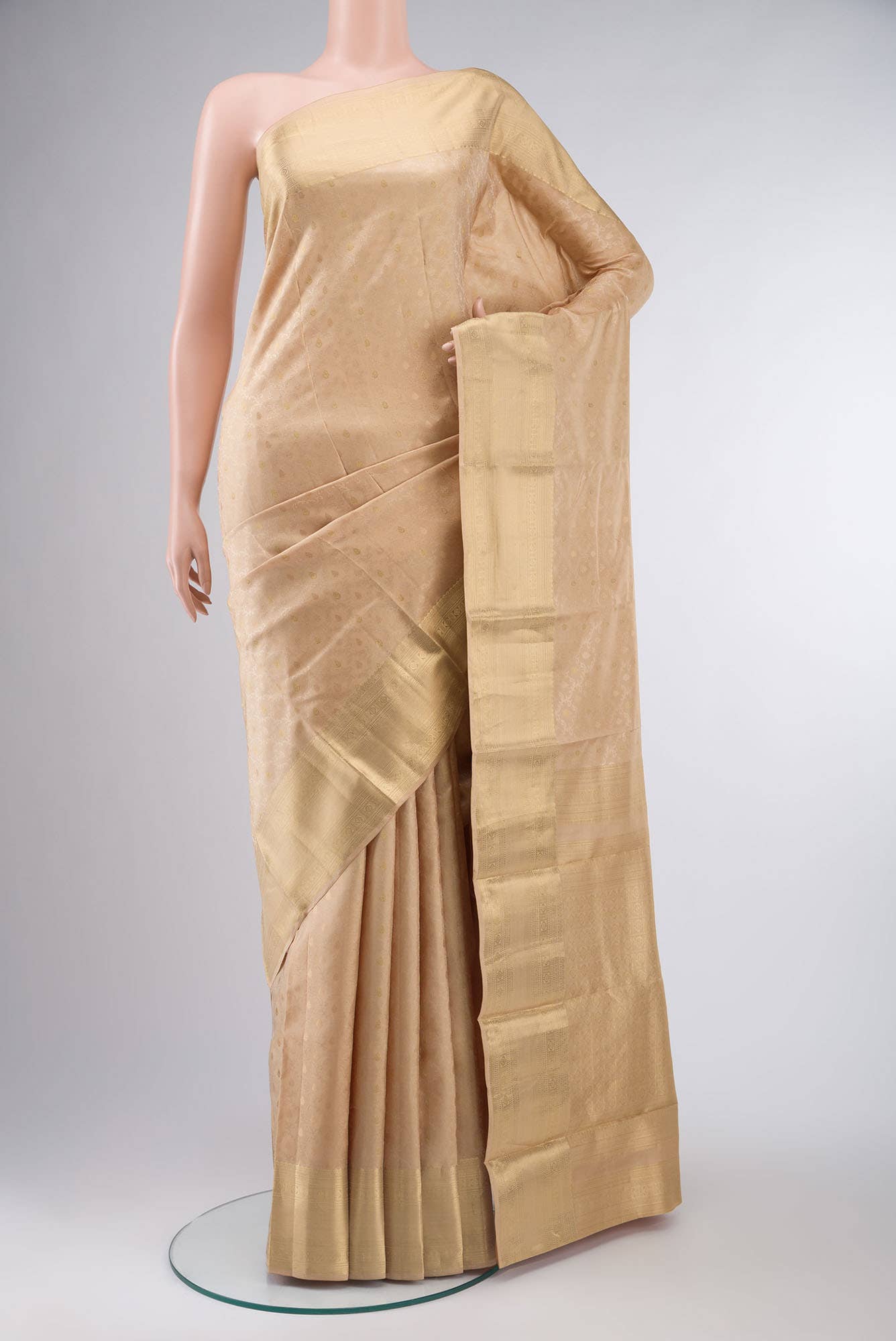 Sandal Kanchipuram Silk Saree