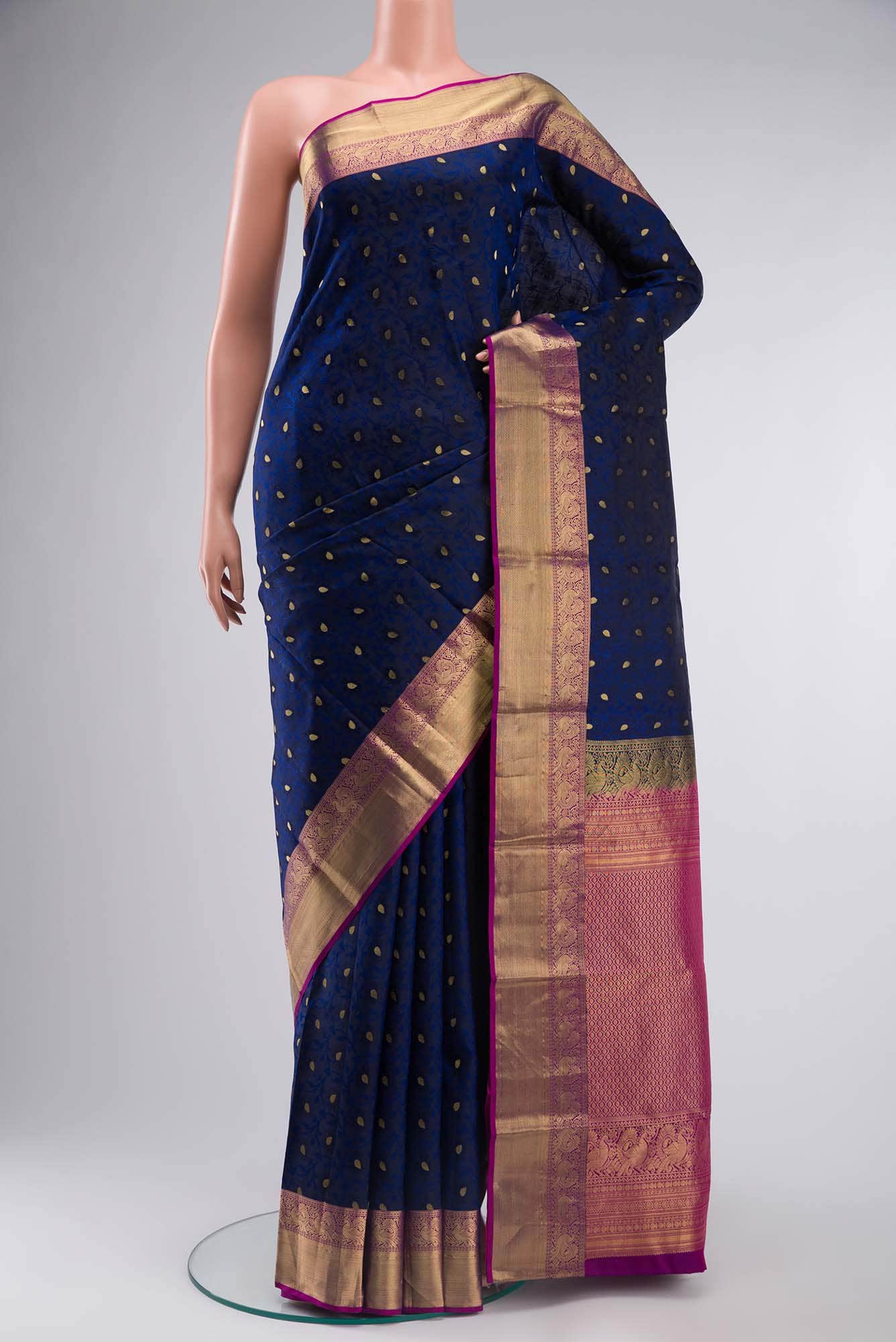 Blue Kanchipuram Silk Saree