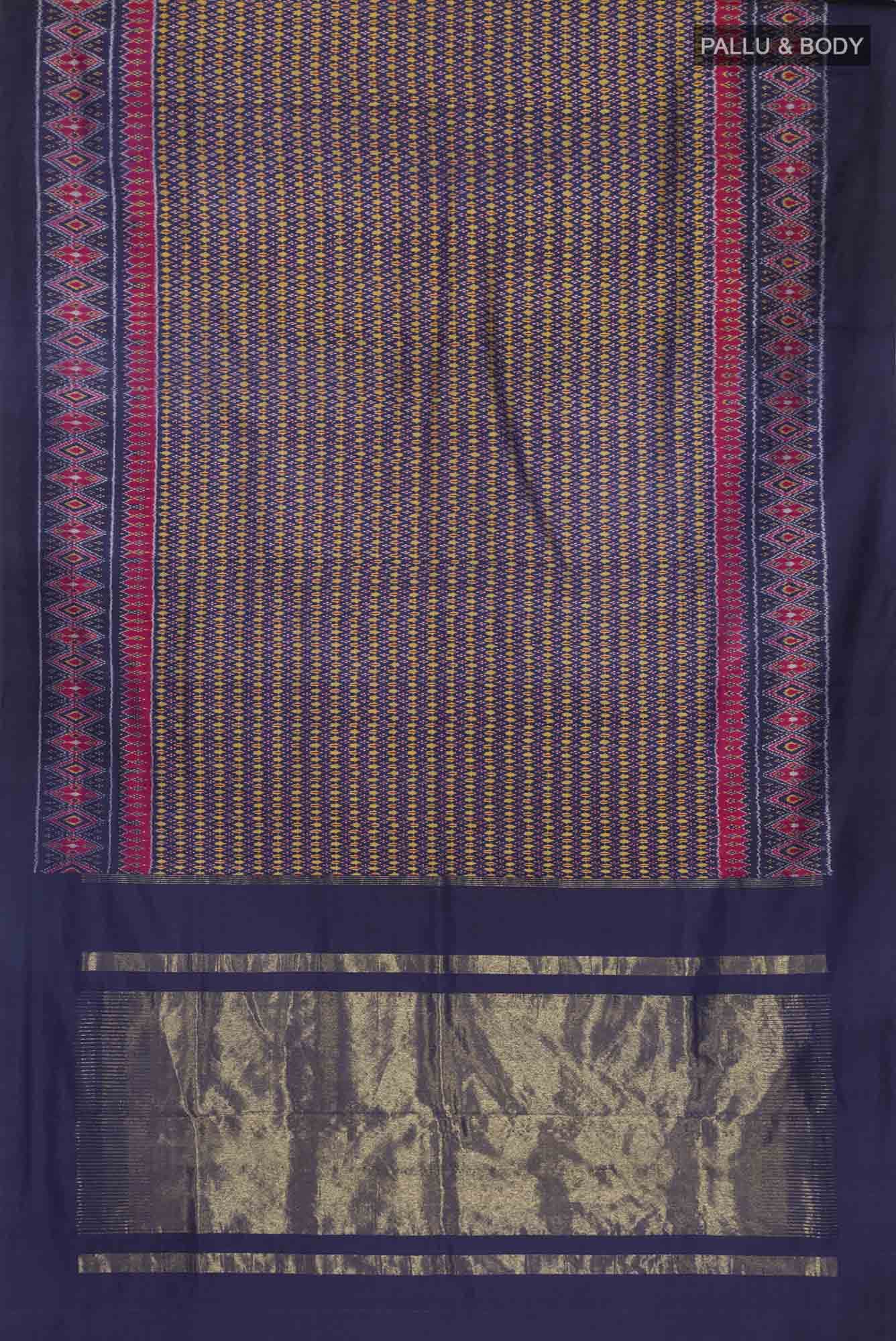 Navy Blue Pochampally Silk Saree