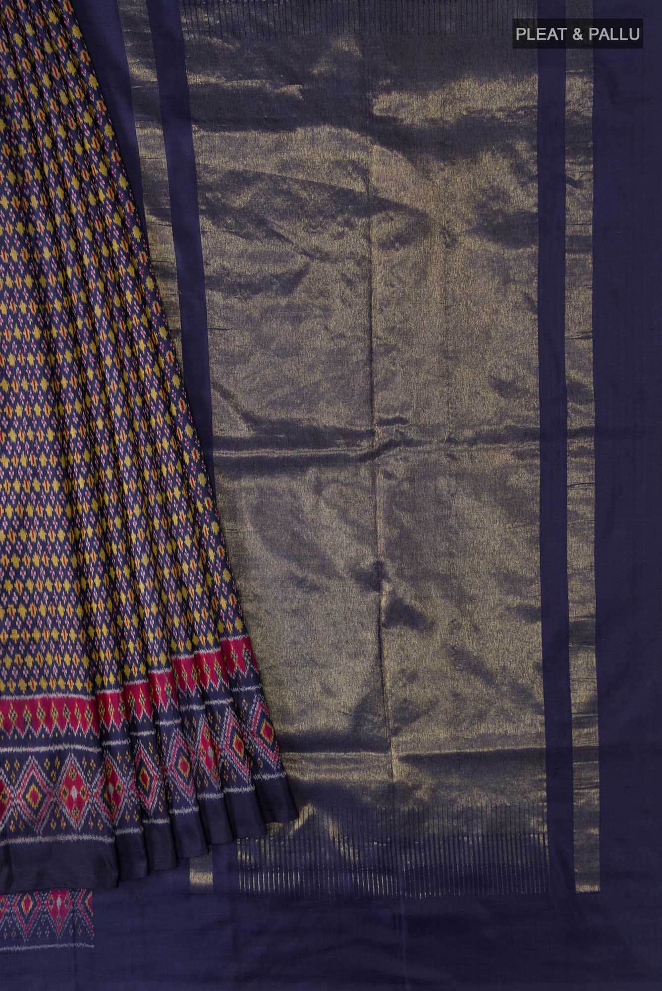Navy Blue Pochampally Silk Saree