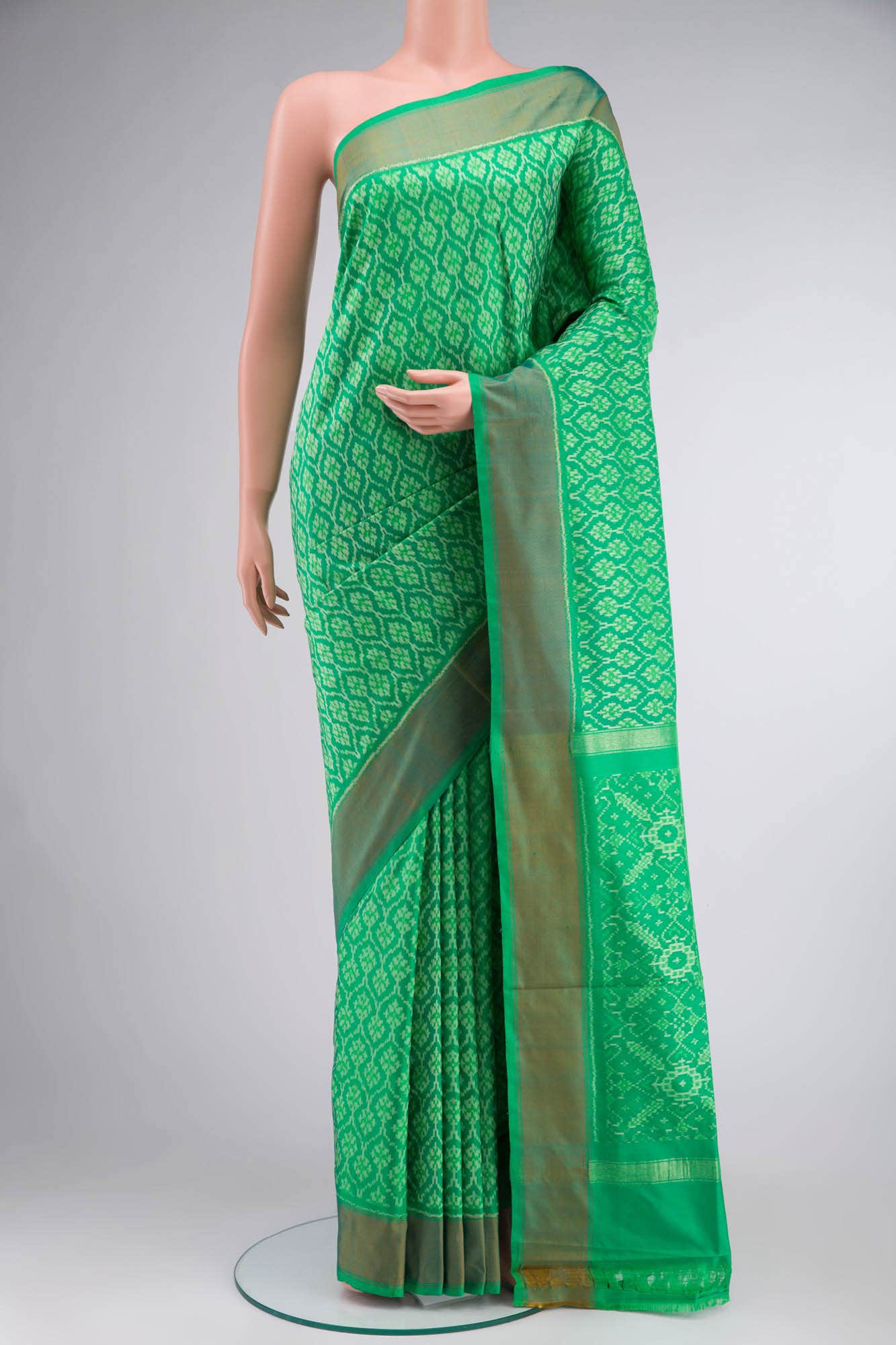 Green Pochampally Silk Saree
