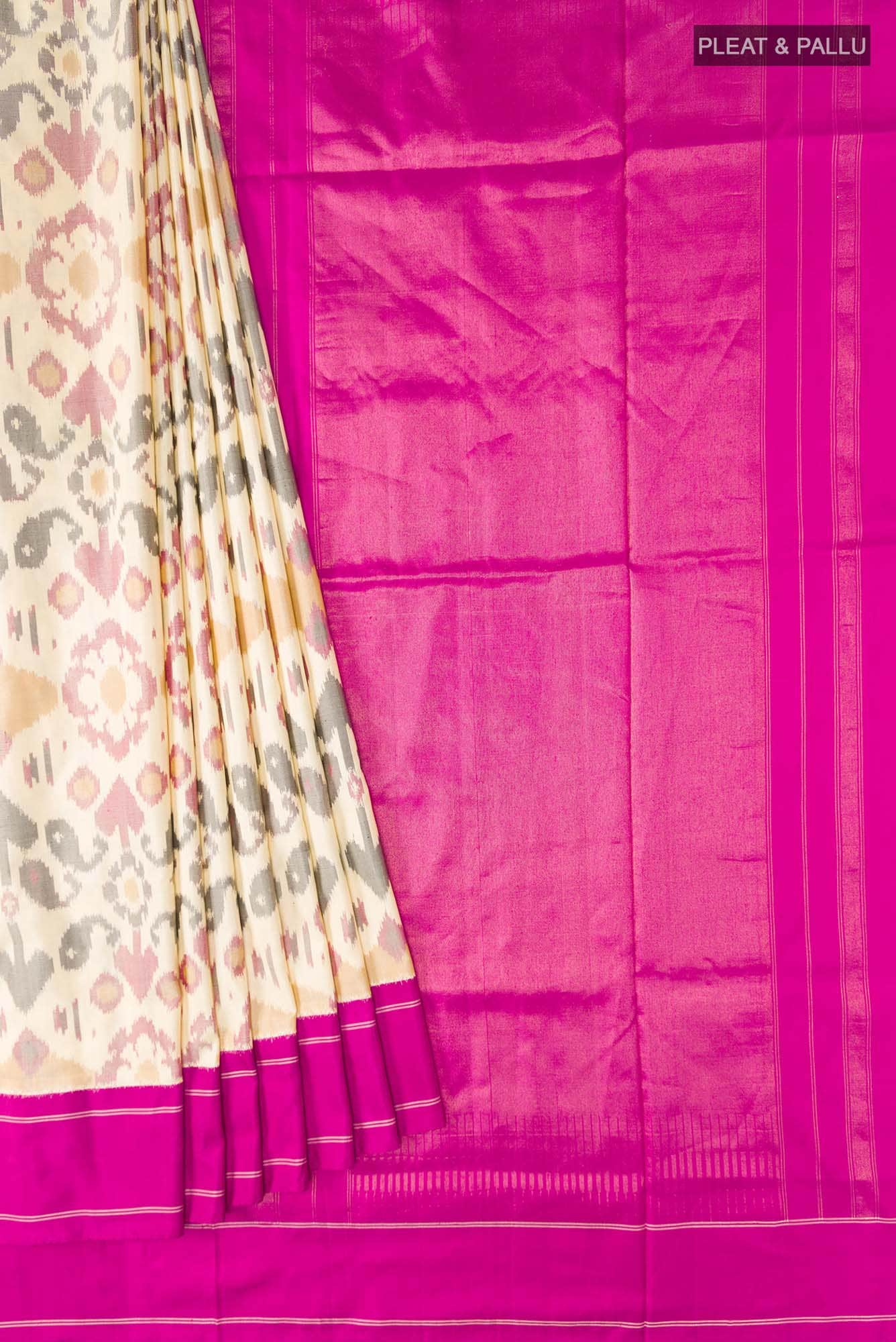 Beige Pochampally Silk Saree