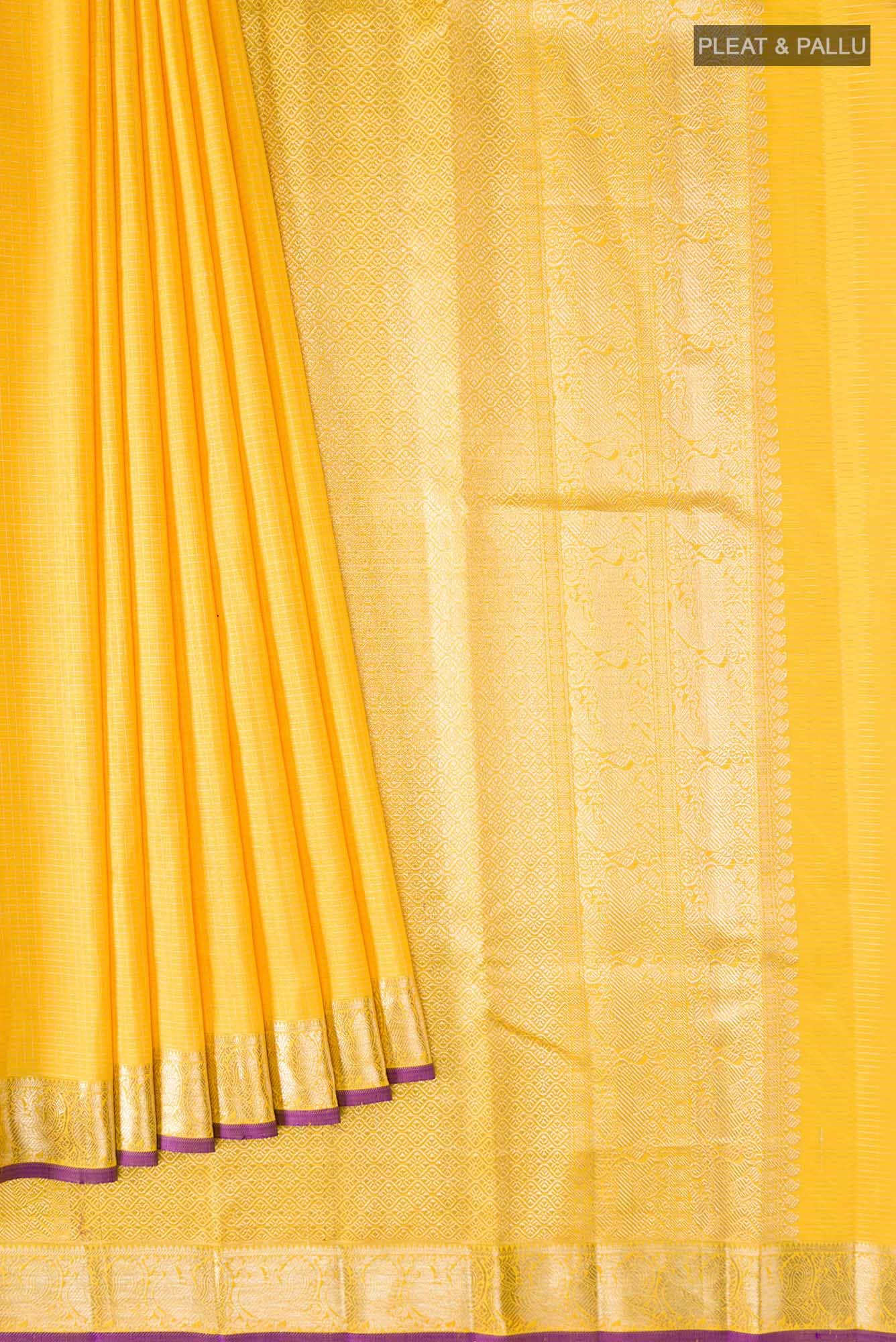 Yellow Kanchipuram Silk Saree