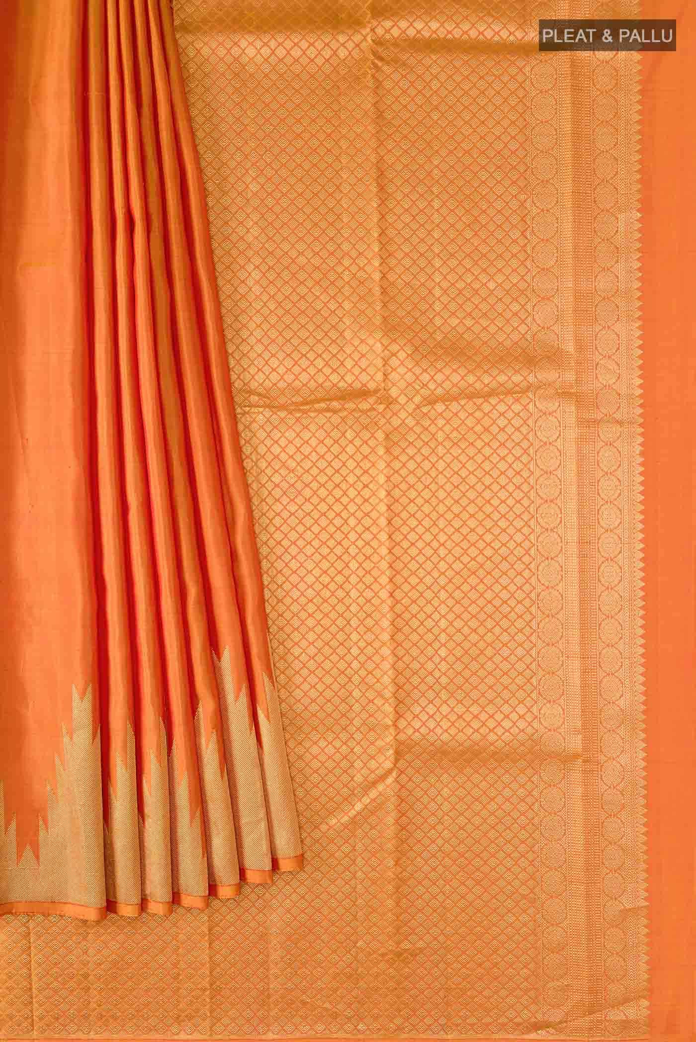 Mustard Kanchipuram Silk Saree