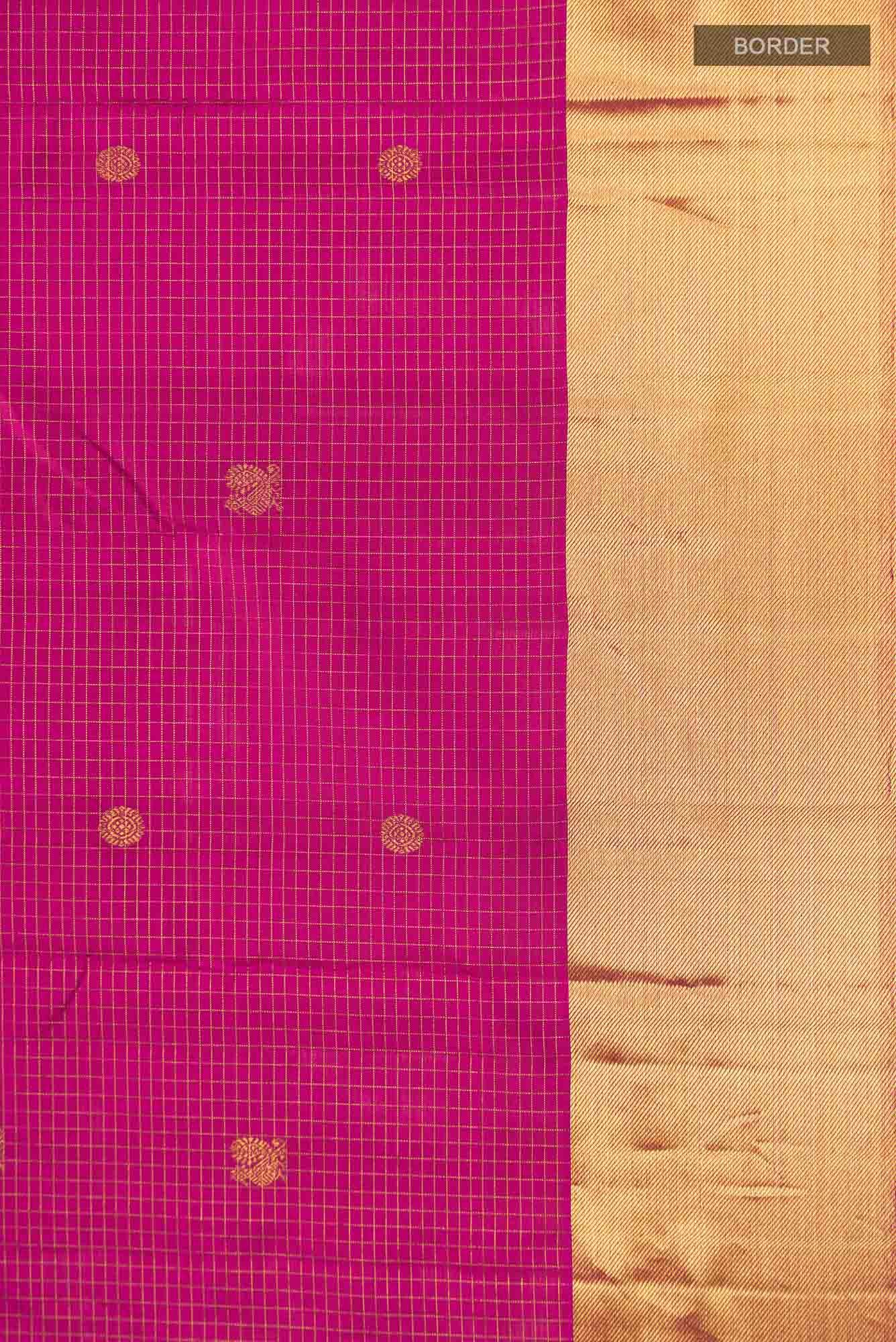 Dark Pink Kanchipuram Silk Saree