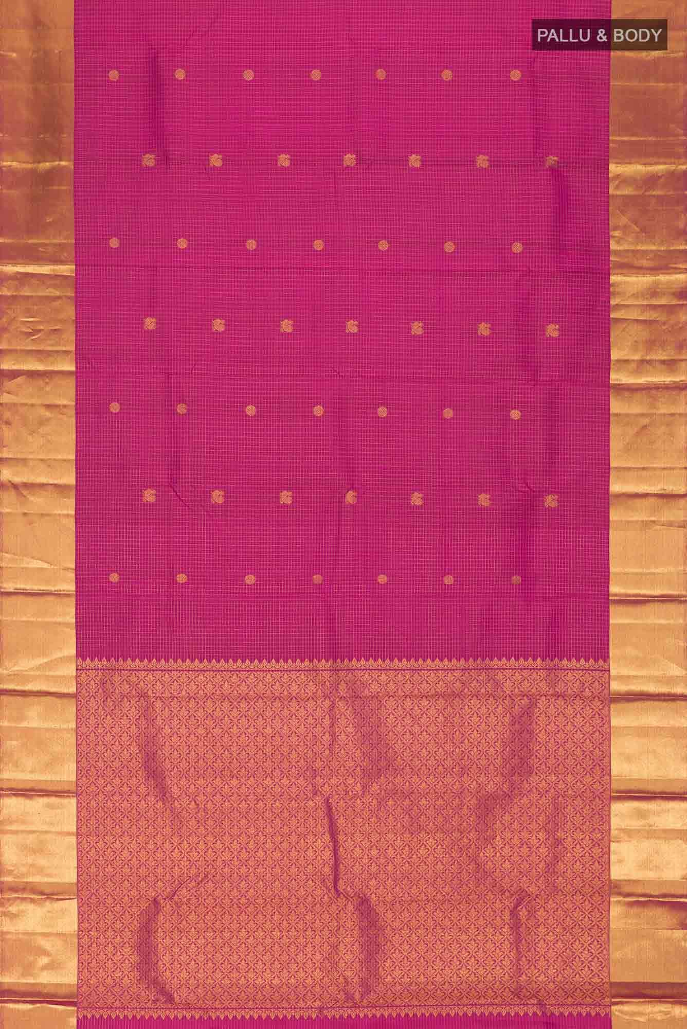 Dark Pink Kanchipuram Silk Saree