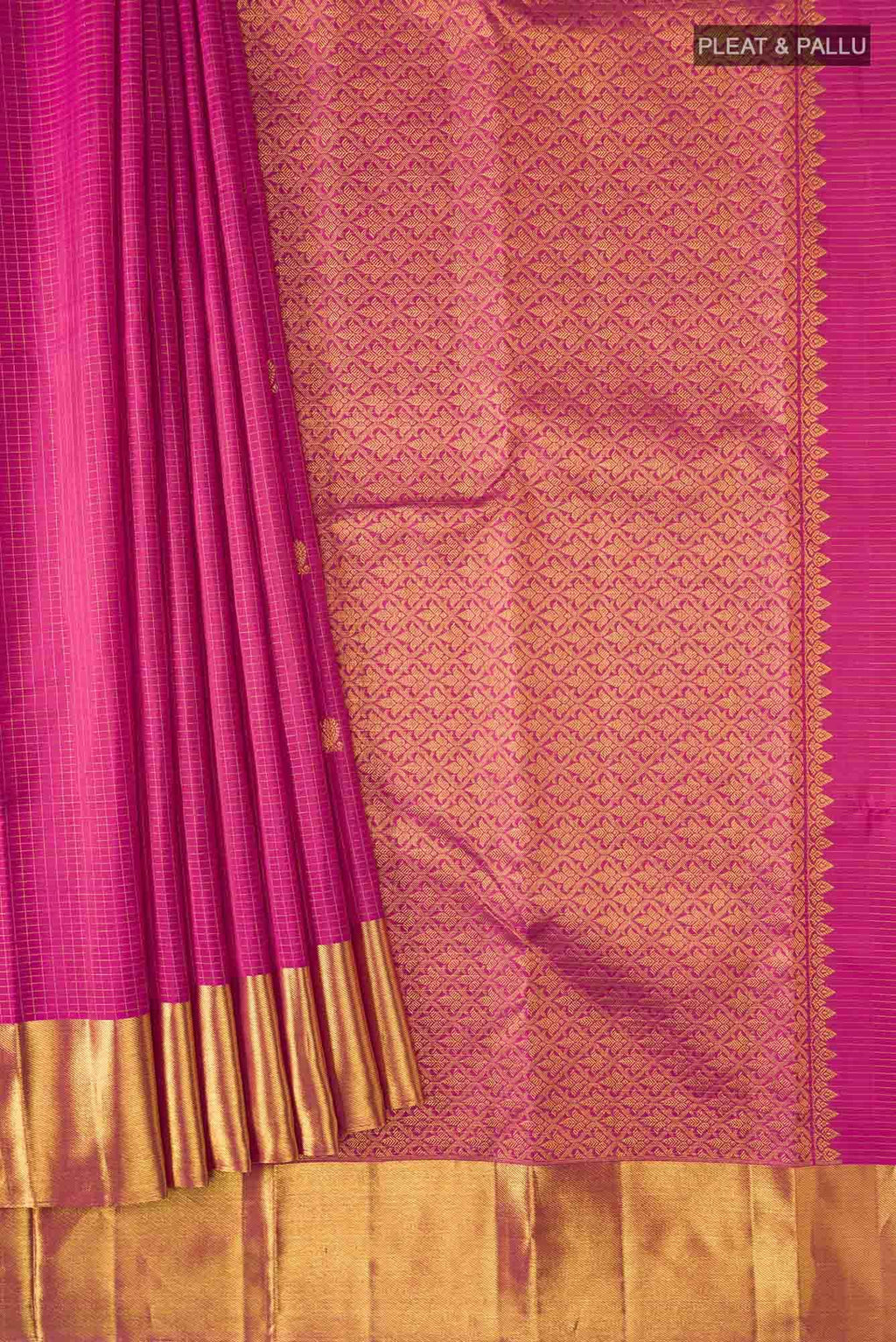 Dark Pink Kanchipuram Silk Saree