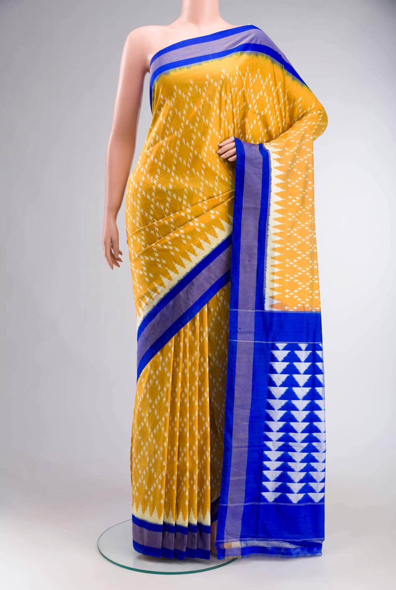 Yellow Pochampally Silk Saree