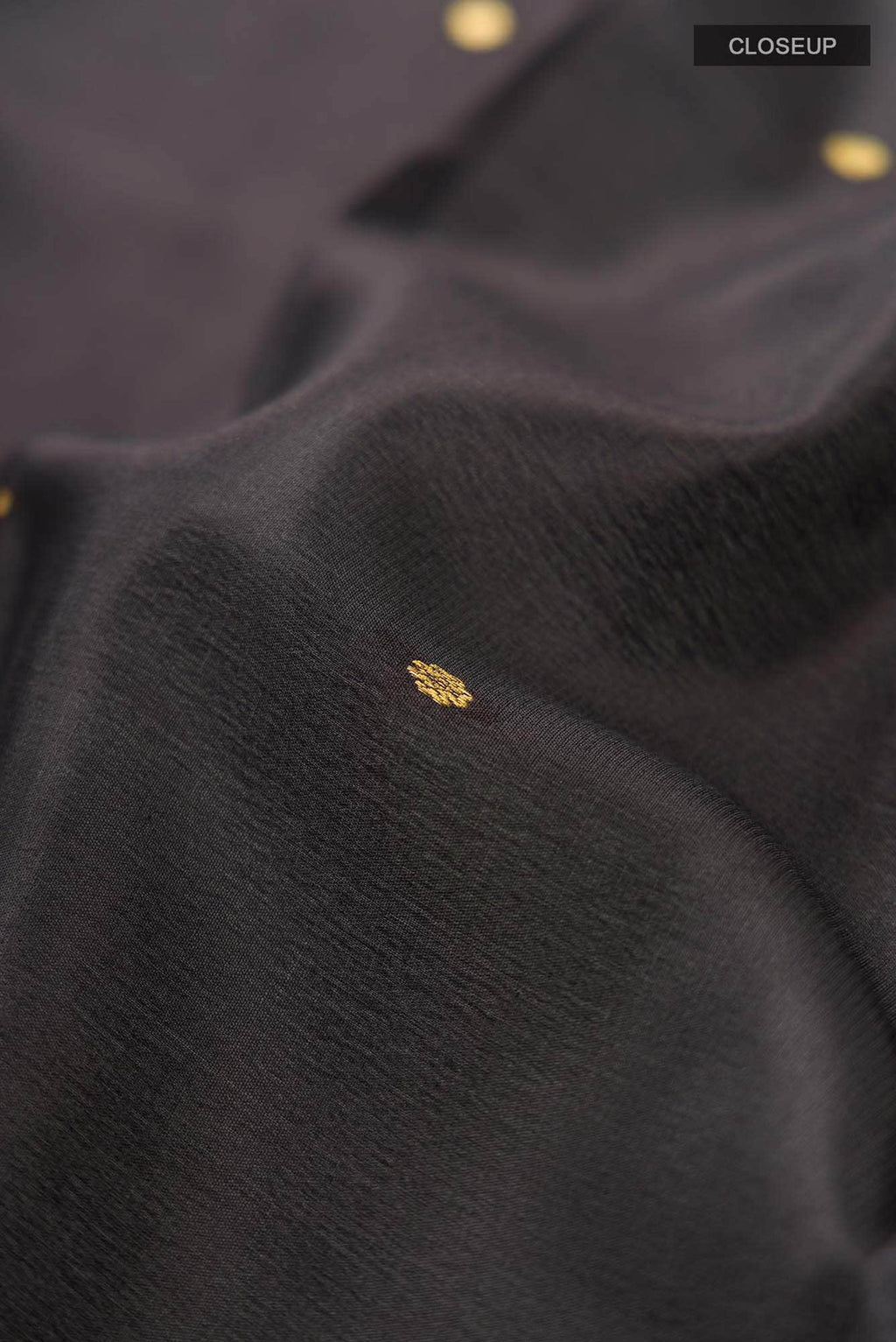 Black Mysore Crepe Saree