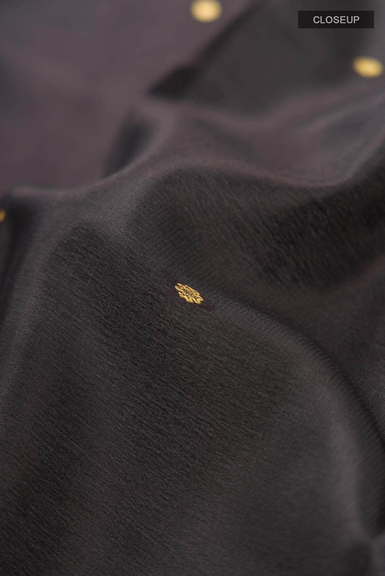 Black Mysore Crepe Saree