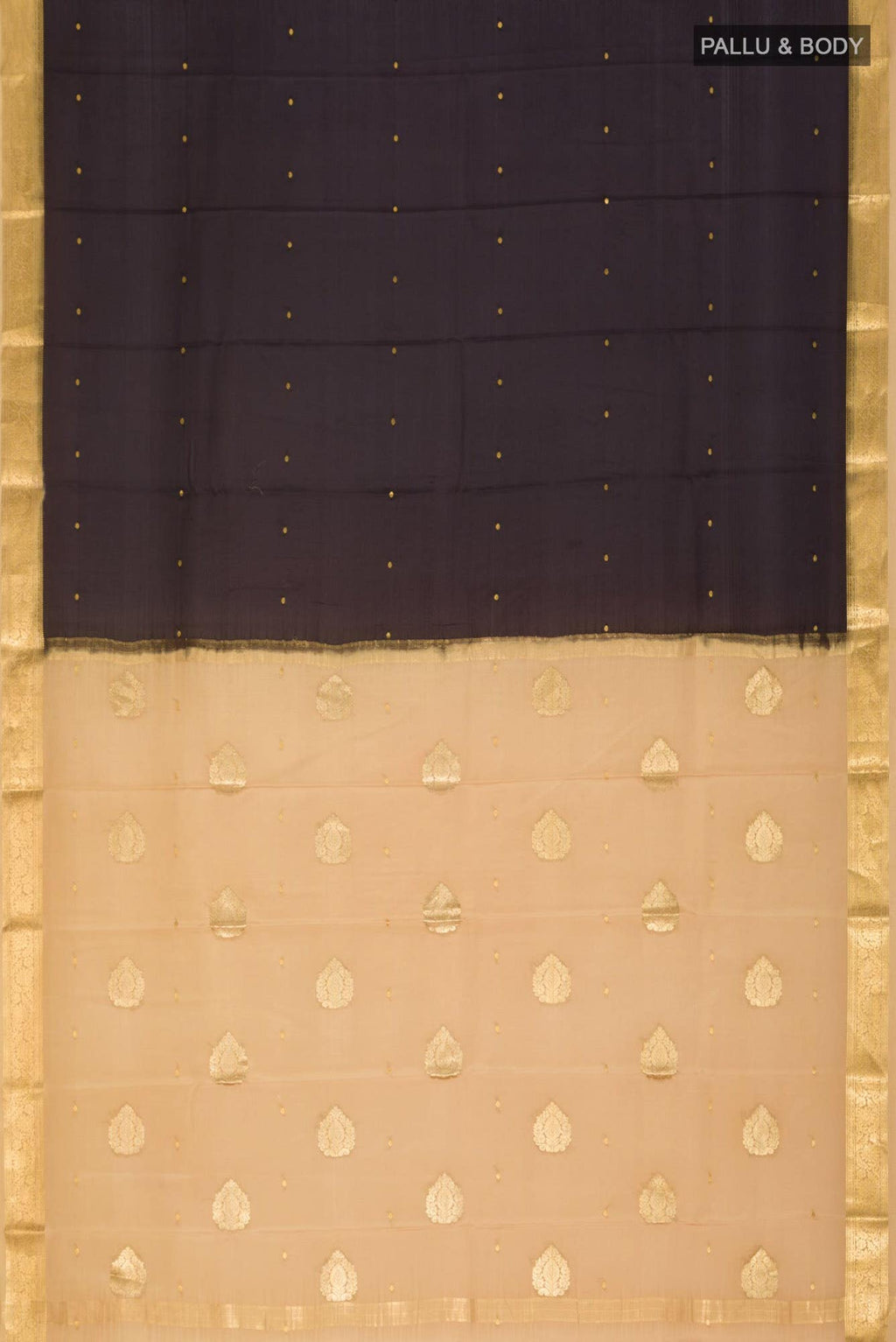 Black Mysore Crepe Saree