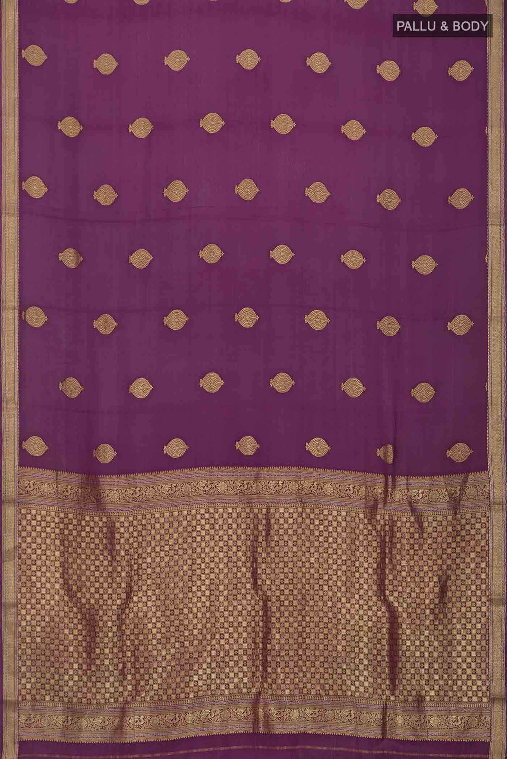 Purple Mysore Crepe Saree