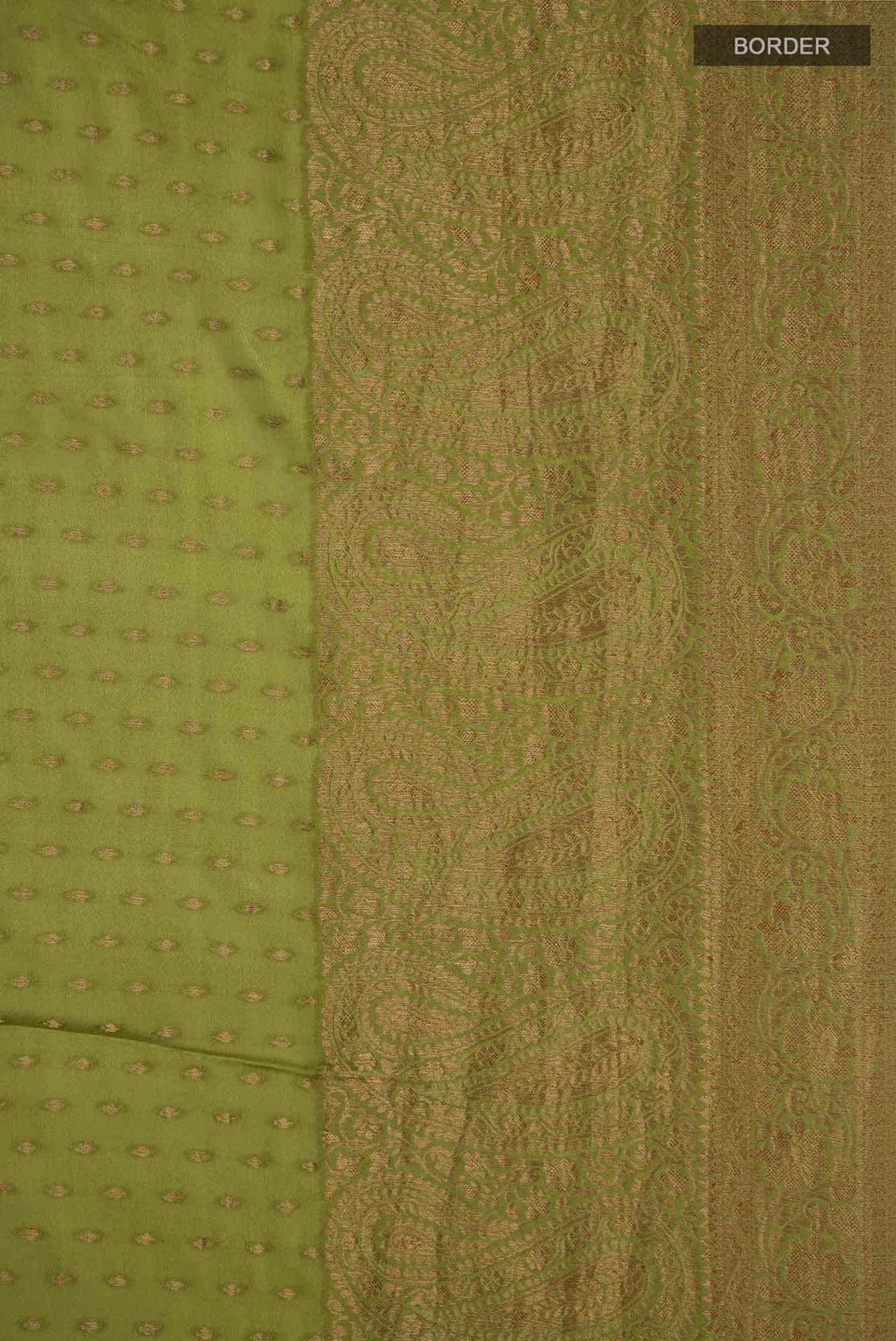 Mehandi Green Mysore Crepe Saree