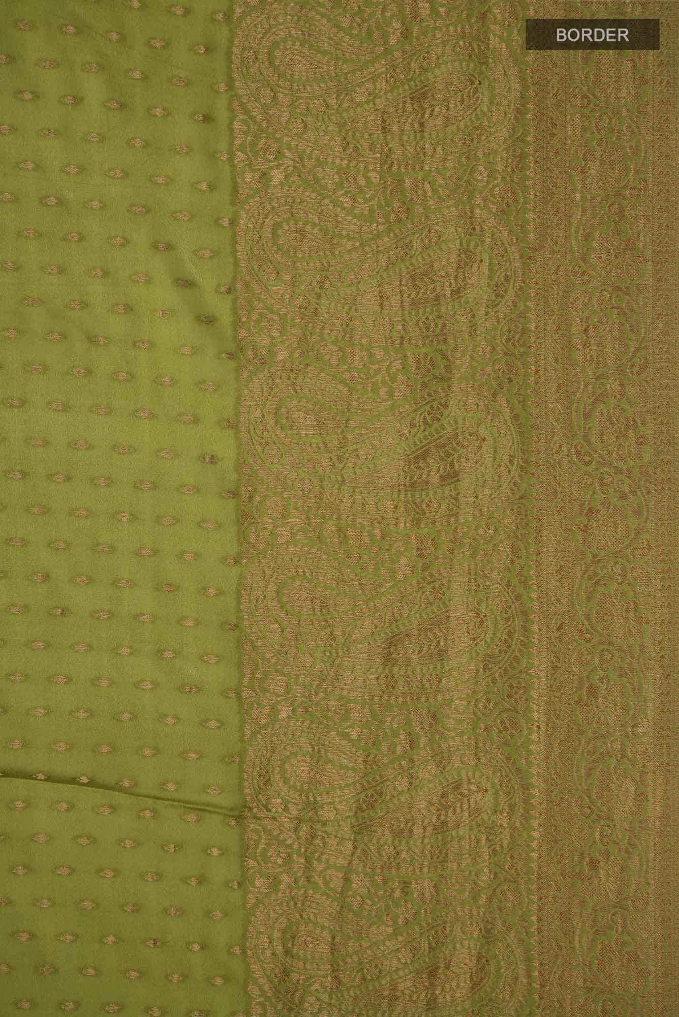 Mehandi Green Mysore Crepe Saree