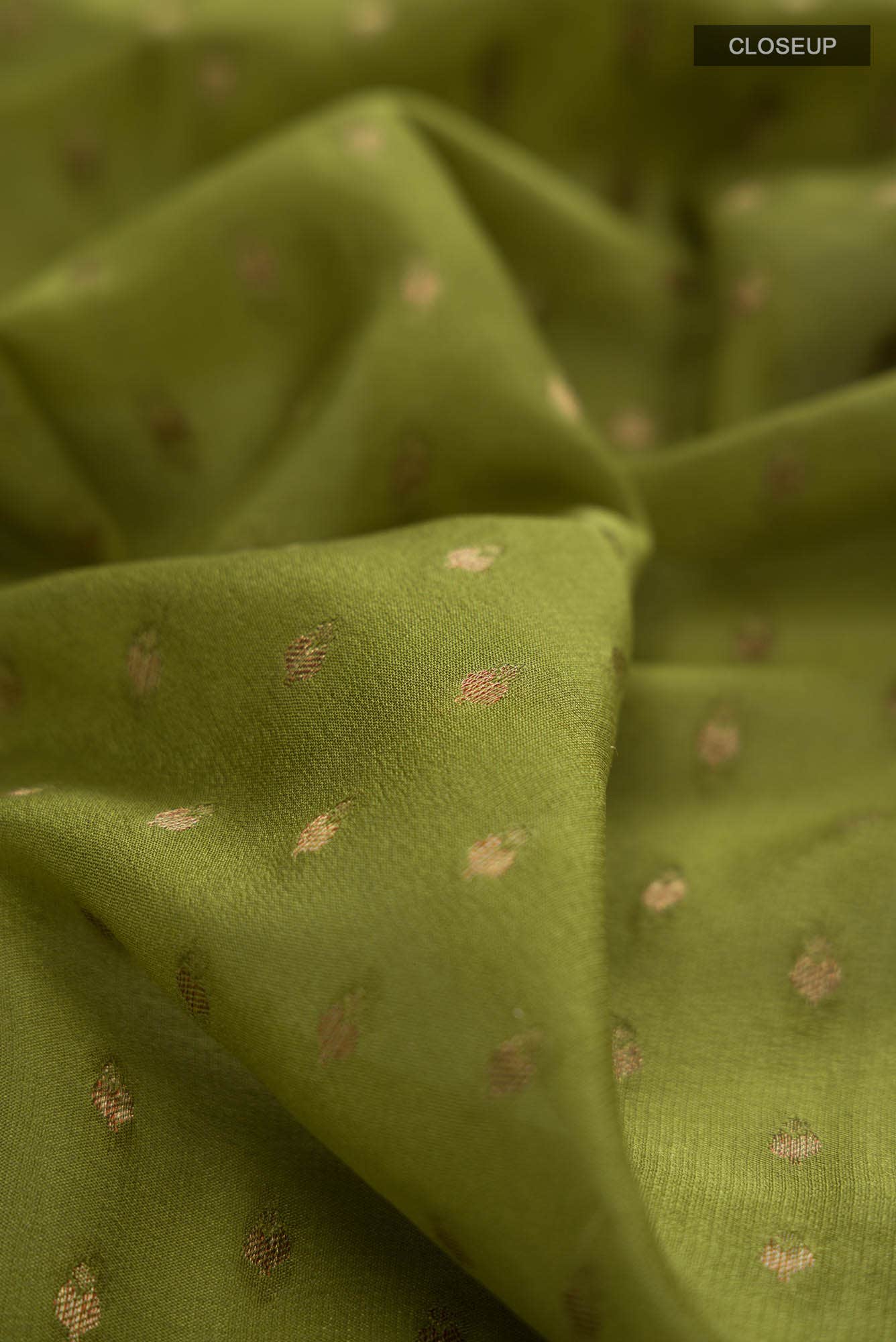Mehandi Green Mysore Crepe Saree